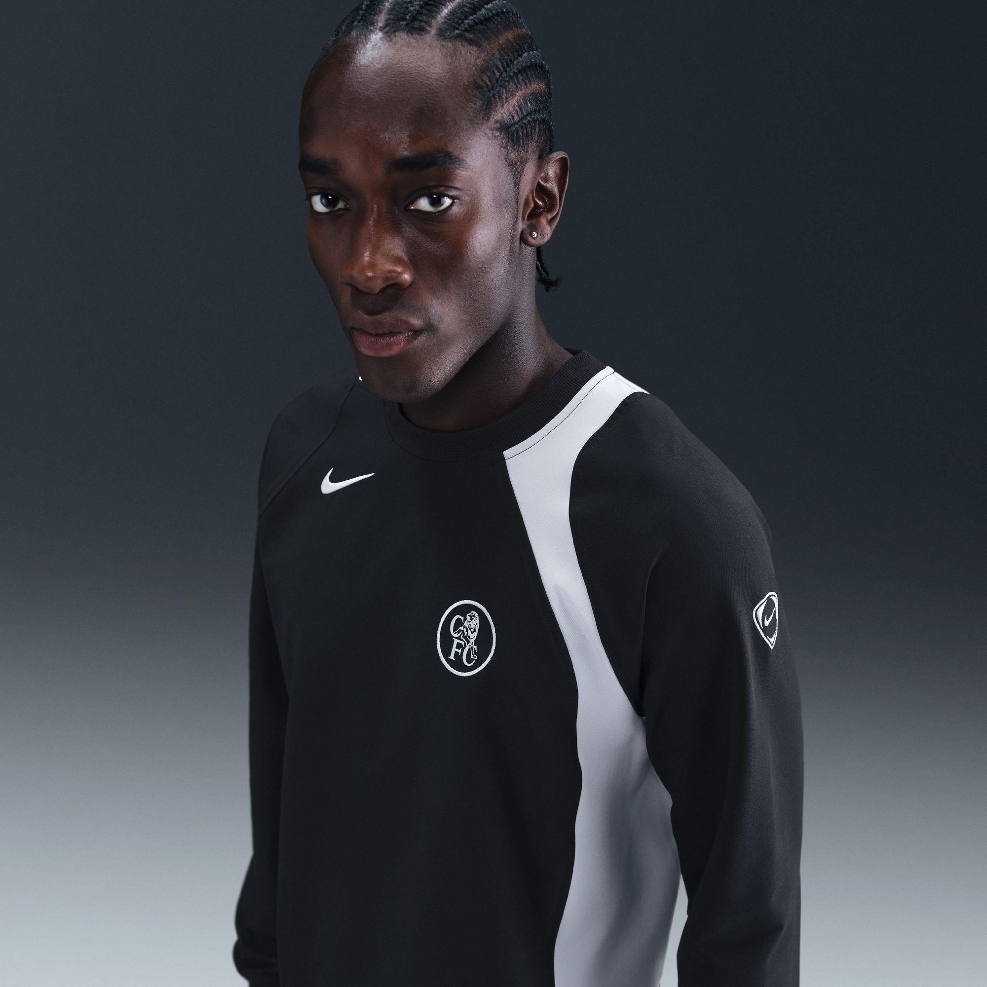 Black/Silver - Nike - Chelsea T90 Crew Sweater Mens - 6