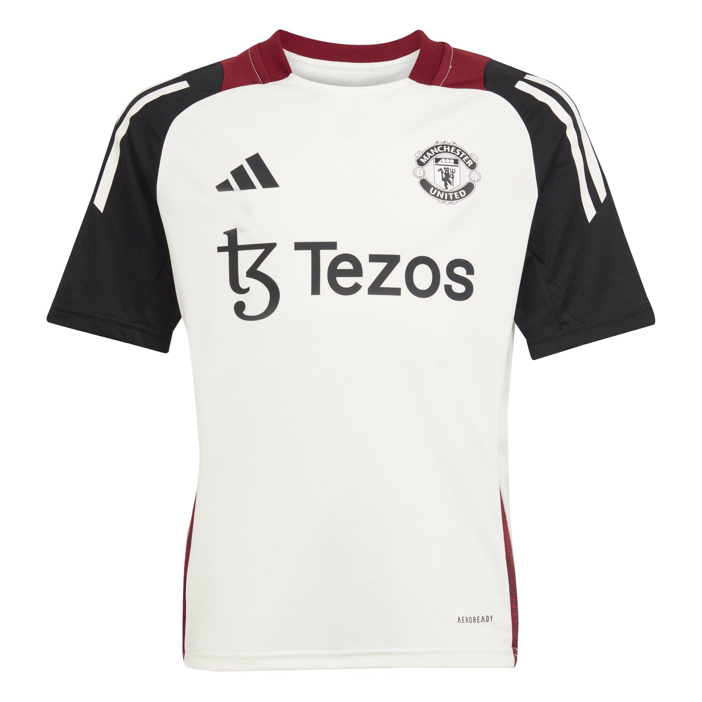 Off White/Black - adidas - Manchester United Training Shirt 2025 Juniors - 1