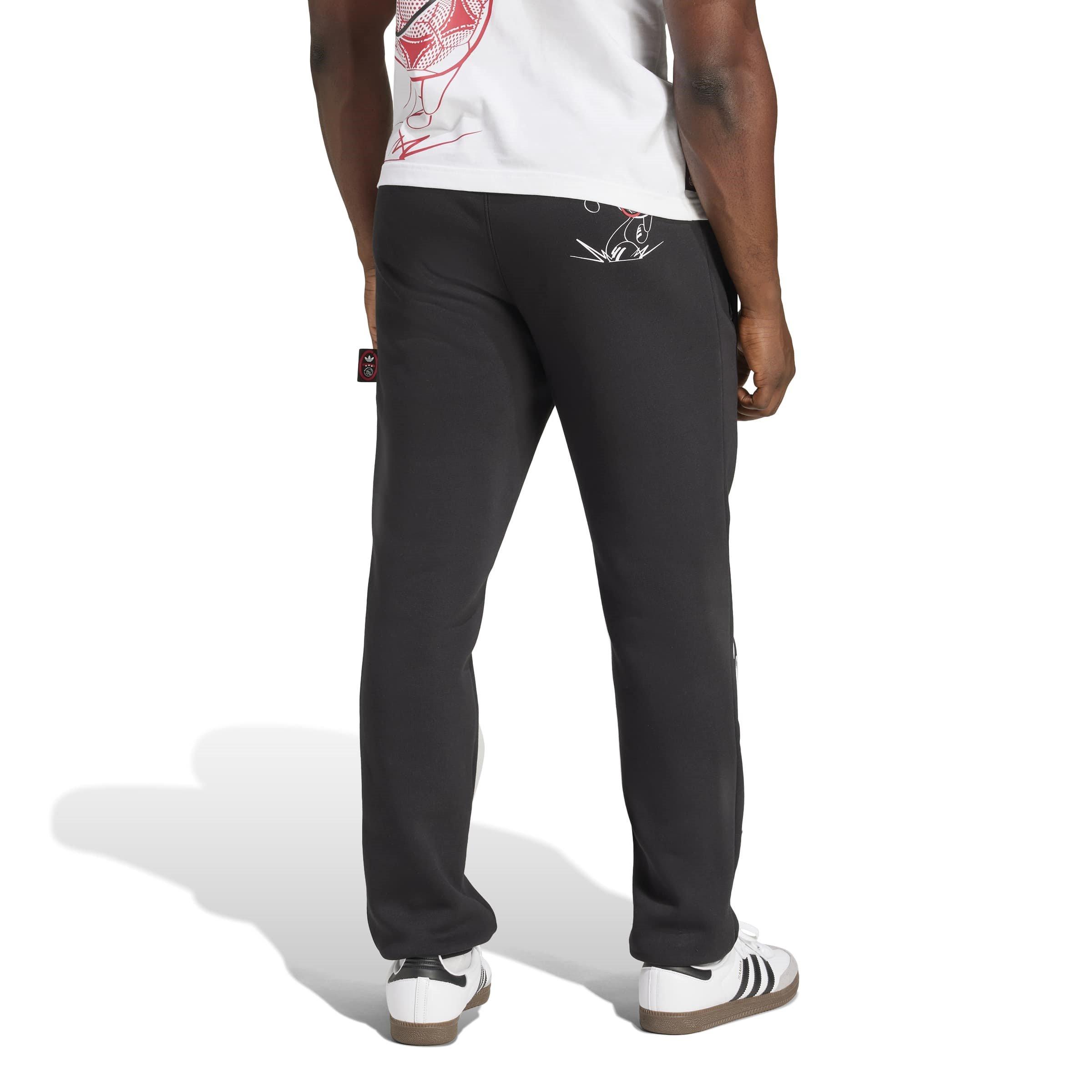 Black - adidas - Ajax Graphic Tracksuit Bottoms Mens - 3