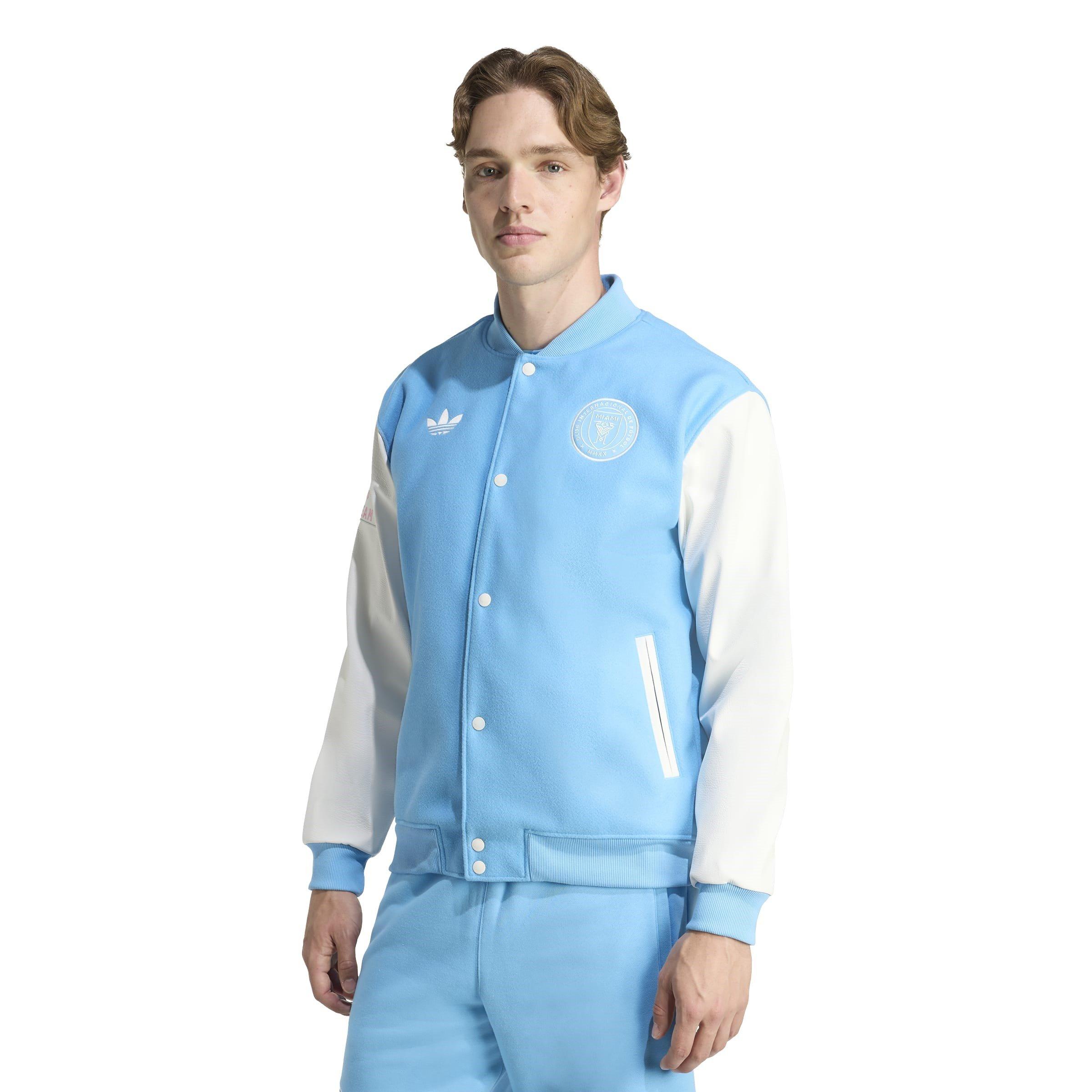 Blue/White - adidas - Inter Miami Originals Bomber Jacket Mens - 2