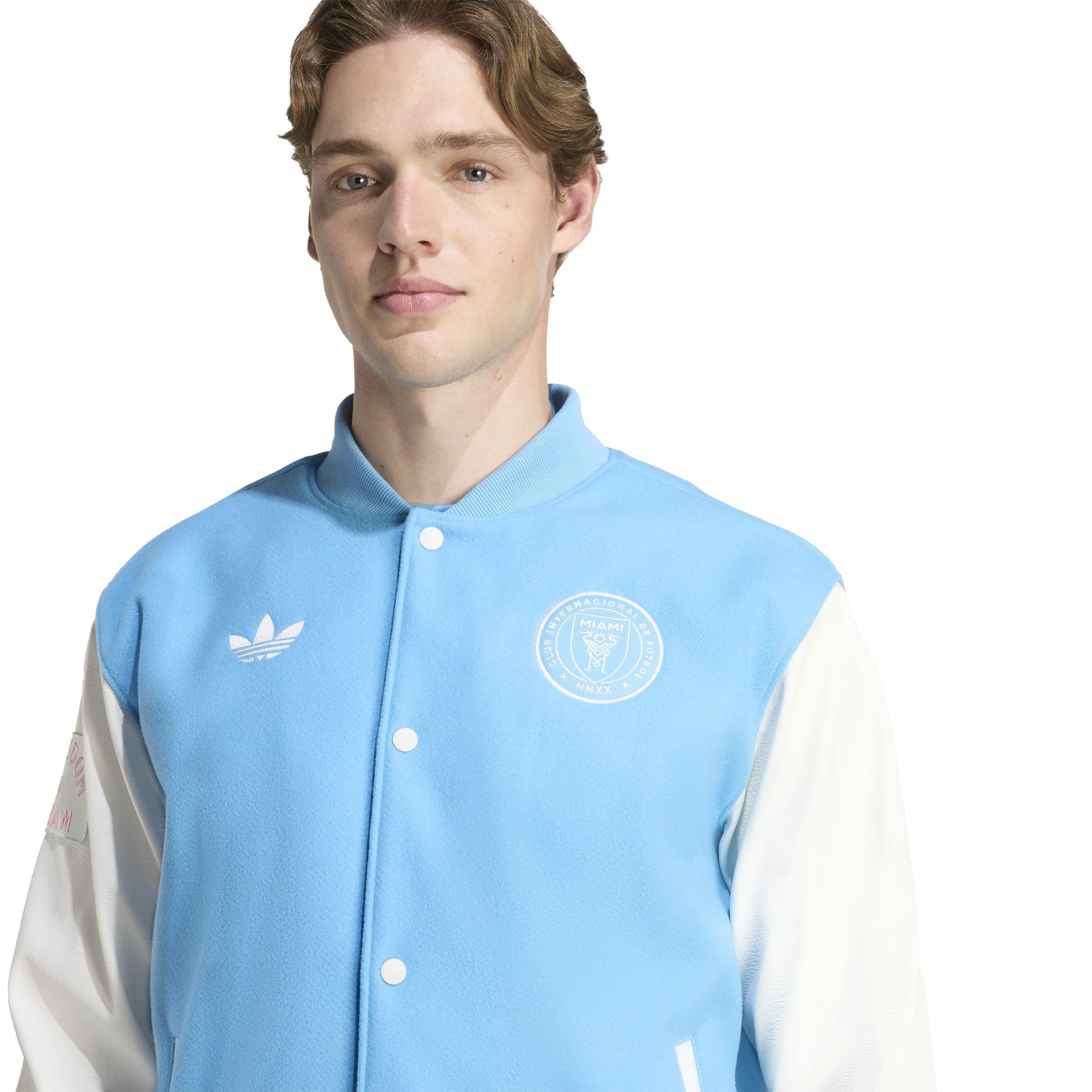 Blue/White - adidas - Inter Miami Originals Bomber Jacket Mens - 5