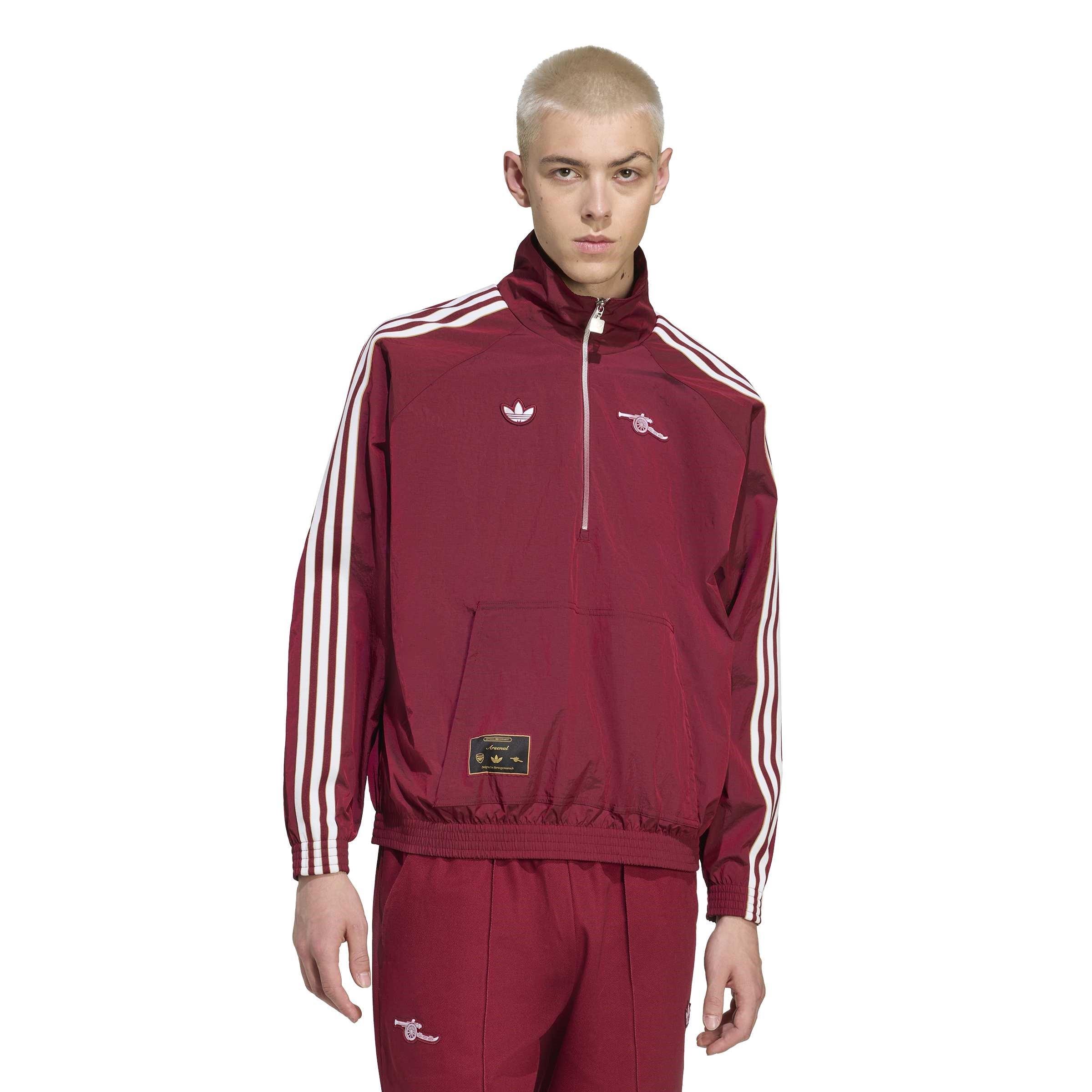 Vermelho - adidas - Arsenal Icons Half Zip Tracksuit Top Mens - 2