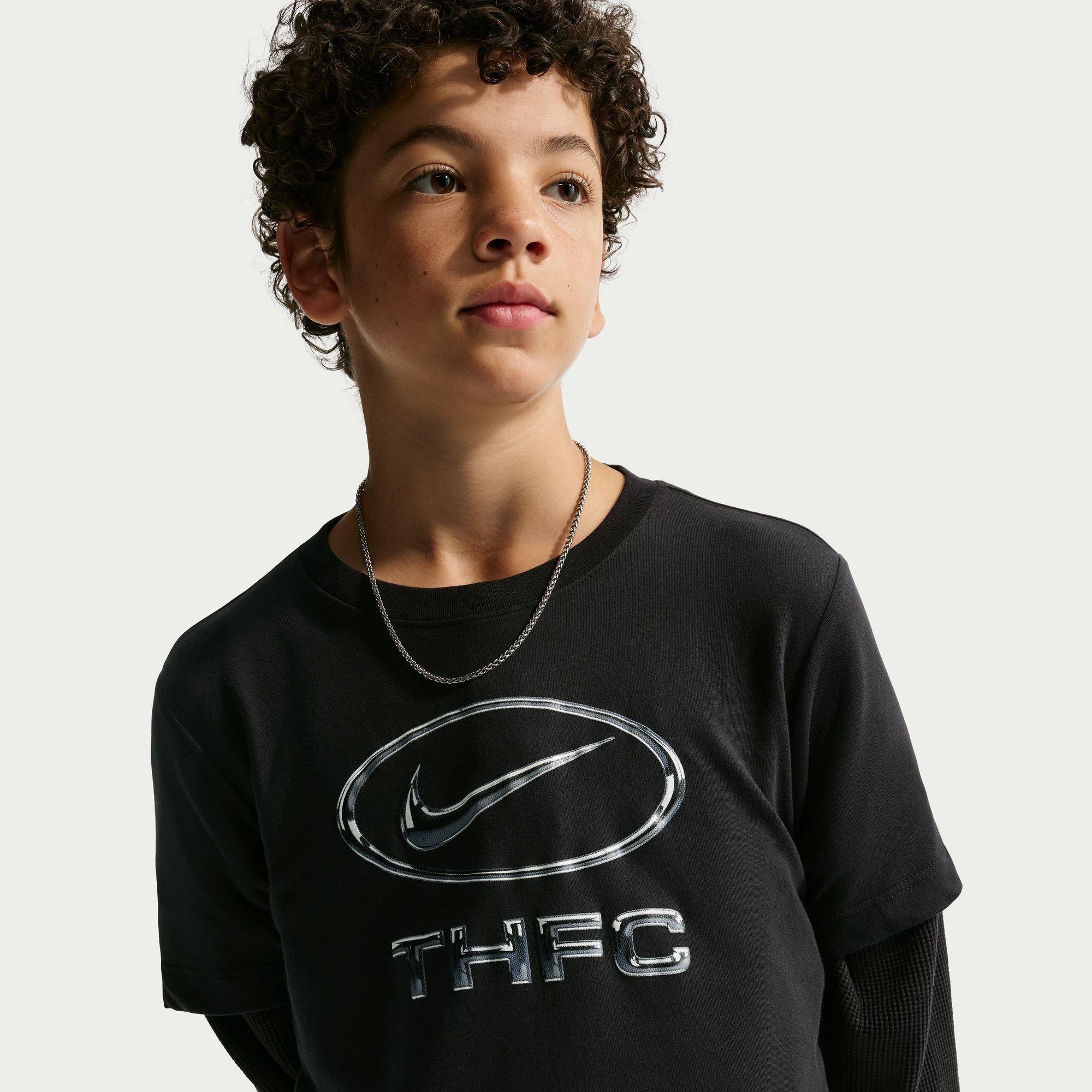 Nero/Grigio - Nike - Nike THFC Swoosh Tee Jn64 - 3
