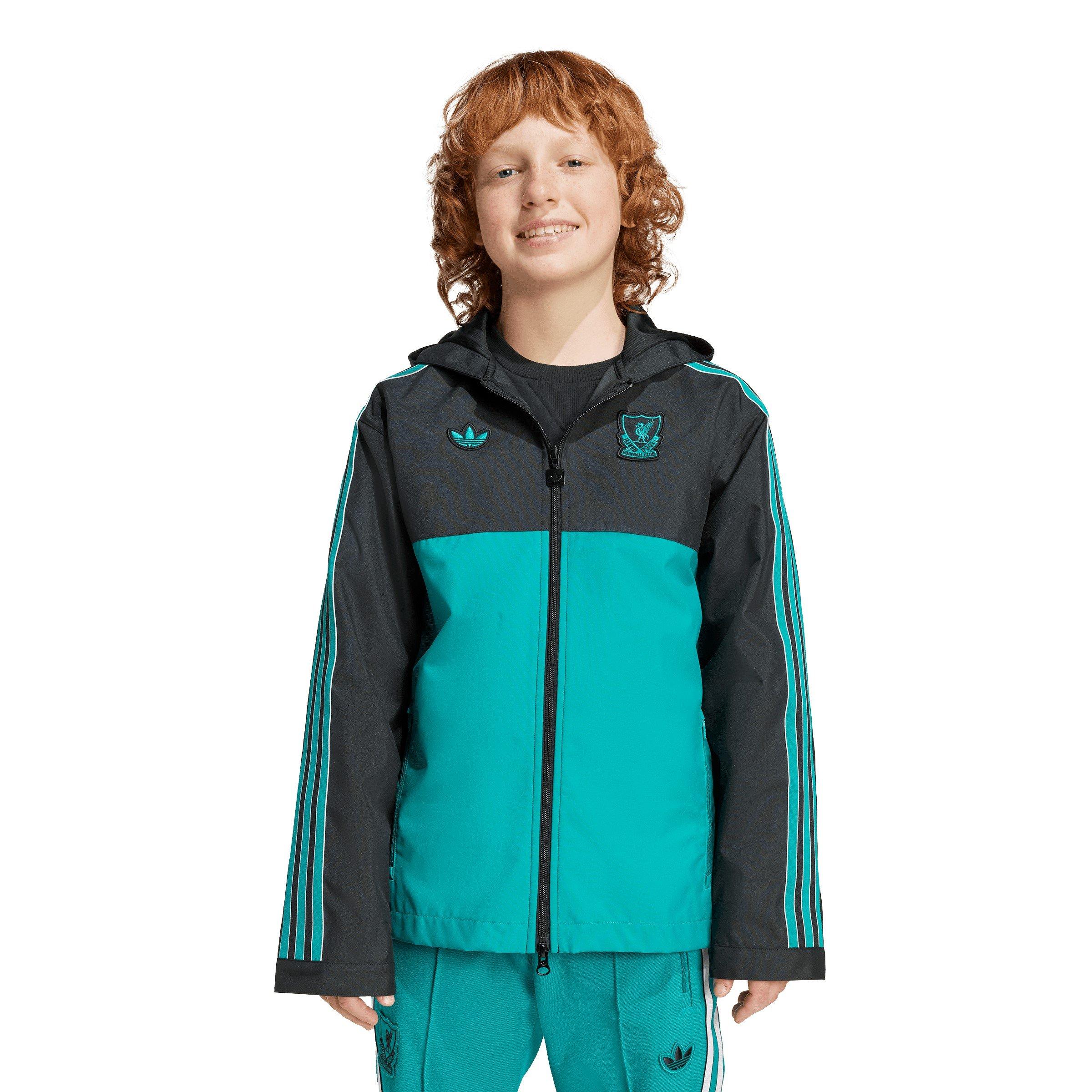 Black/Green - adidas - Terrace Icons Liverpool Long Sleeve Licensed Rain Anorak - 4