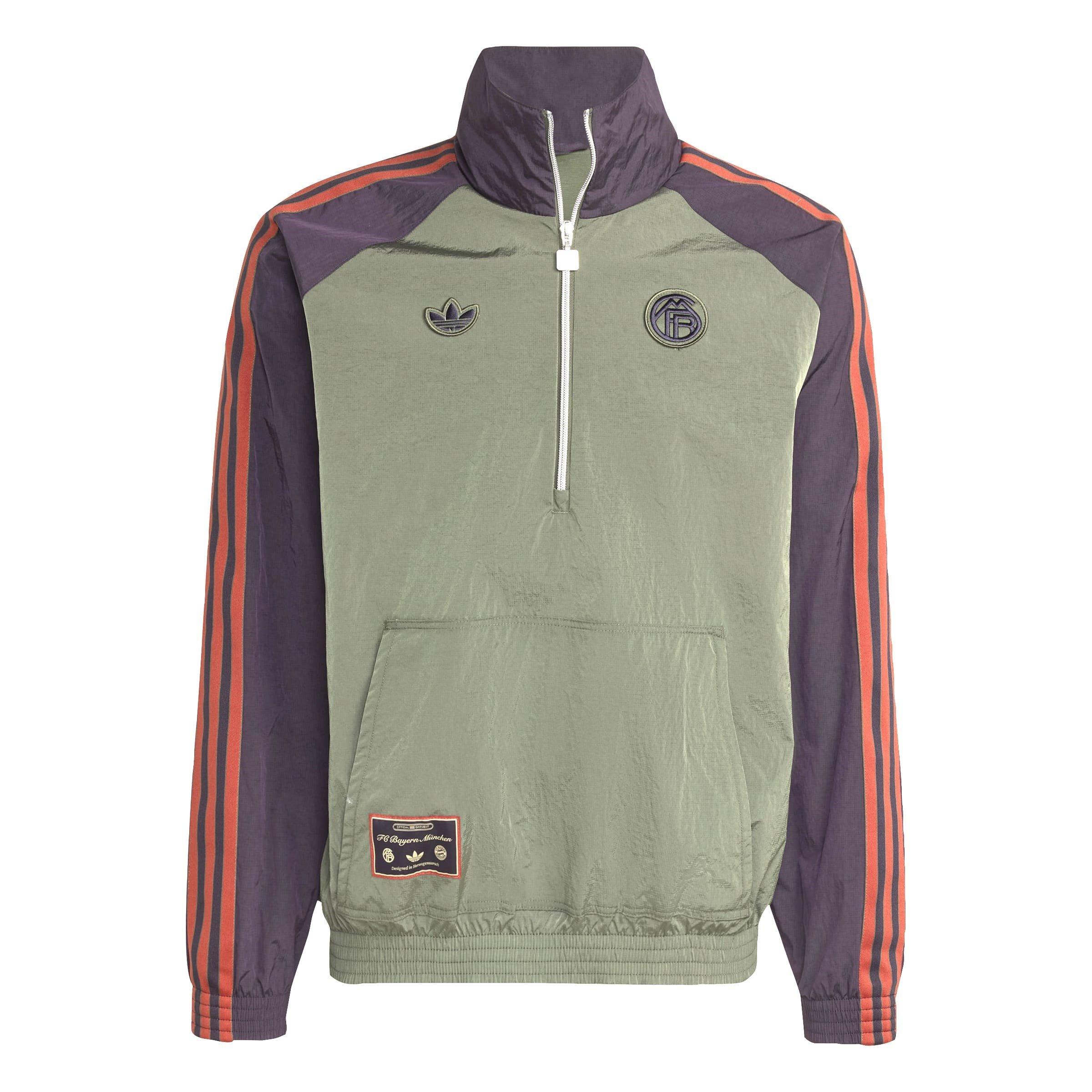 Green/Black - adidas - Bayern Munich Originals Icon Half Zip Jacket Mens - 1