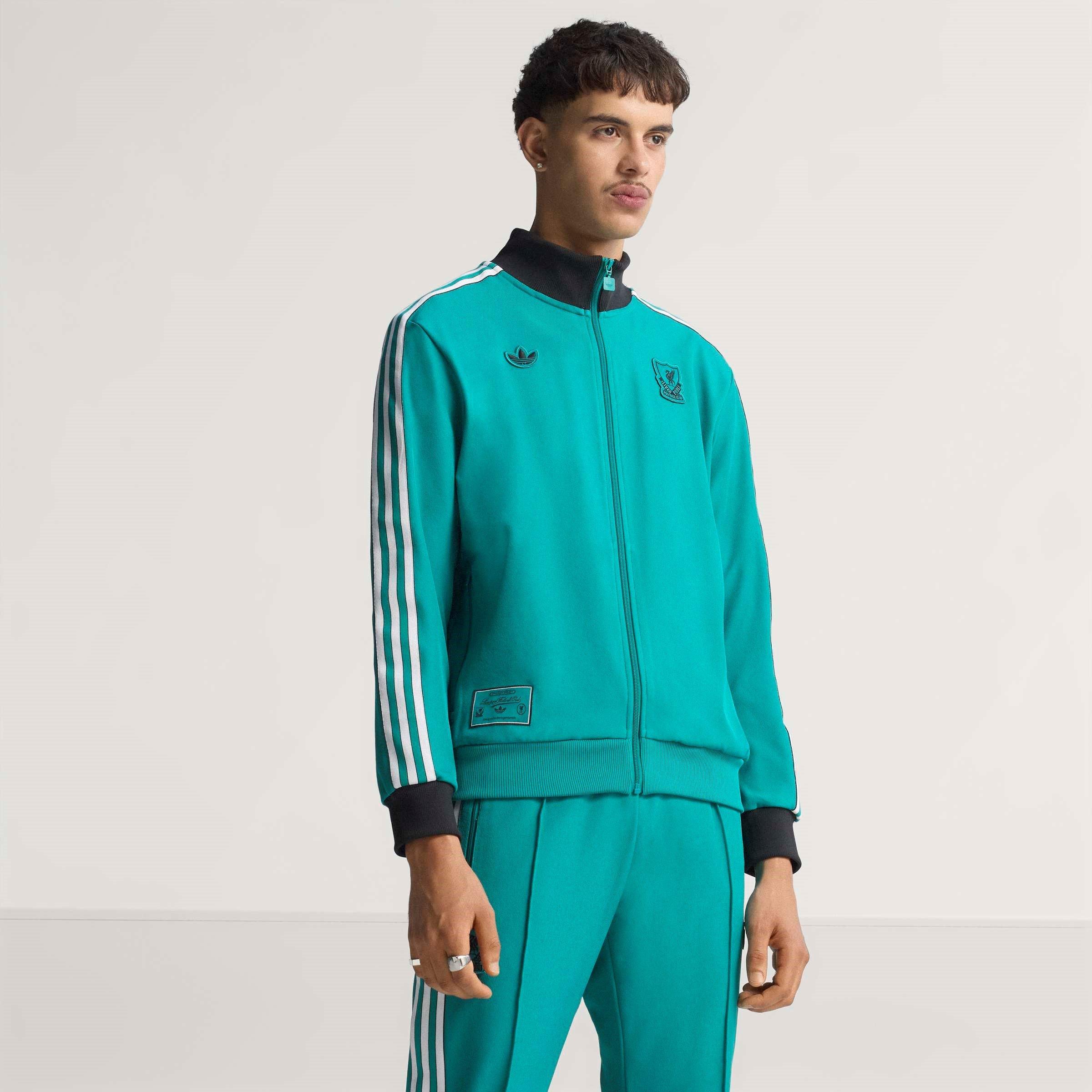 Green - adidas - Liverpool Terrace Icons Track Top Mens - 8