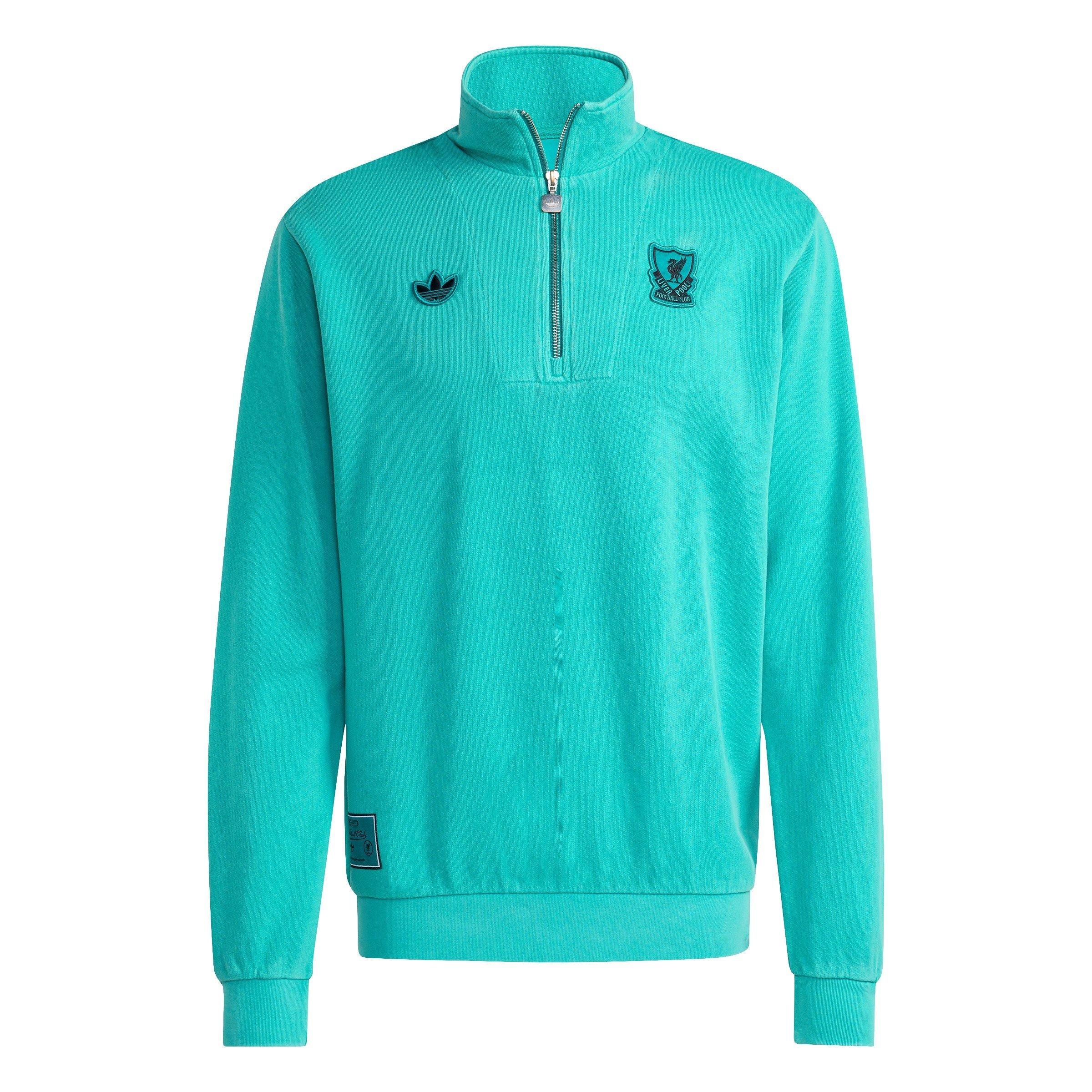 Green - adidas - Liverpool Half Zip Jacket Adults - 1