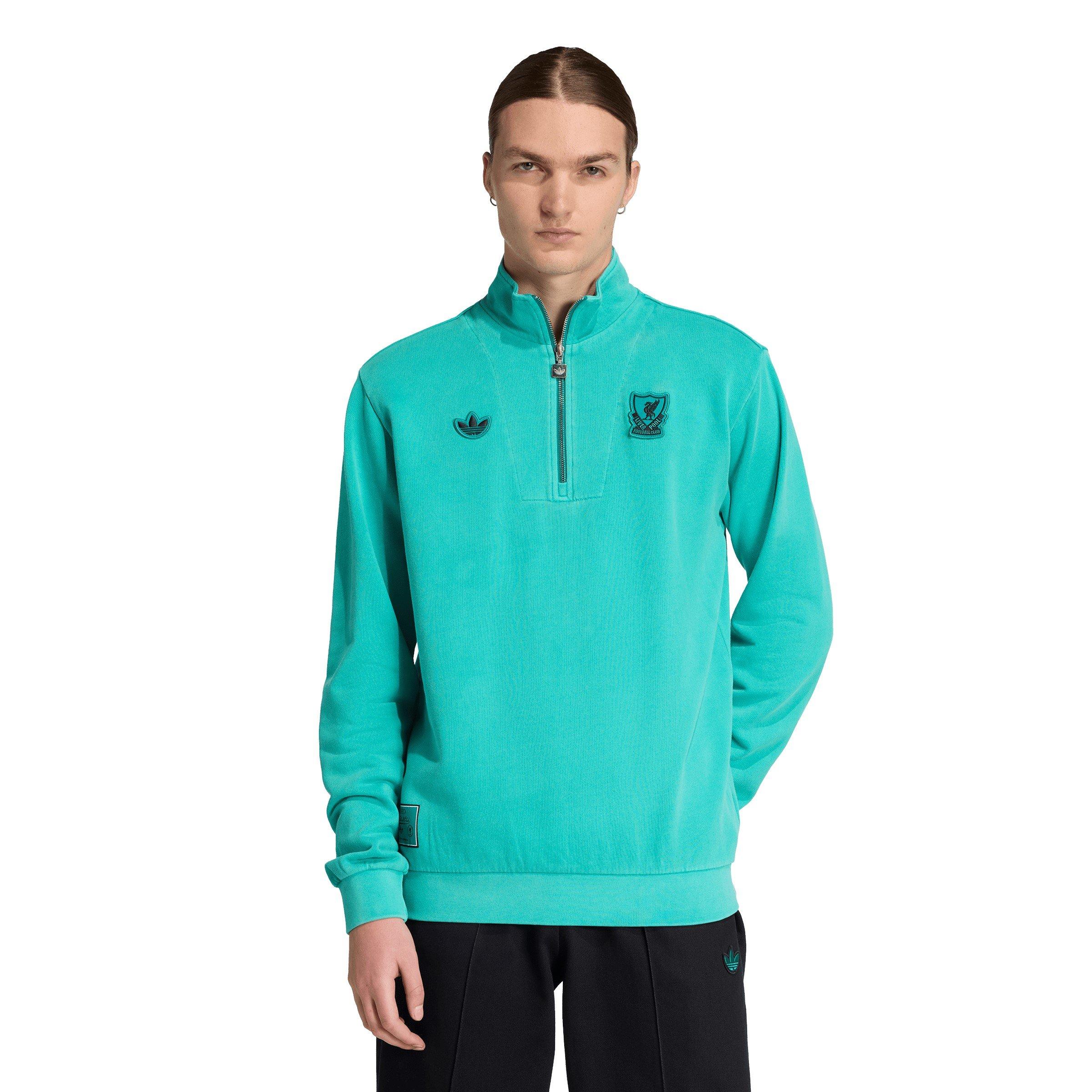 Green - adidas - Liverpool Half Zip Jacket Adults - 2