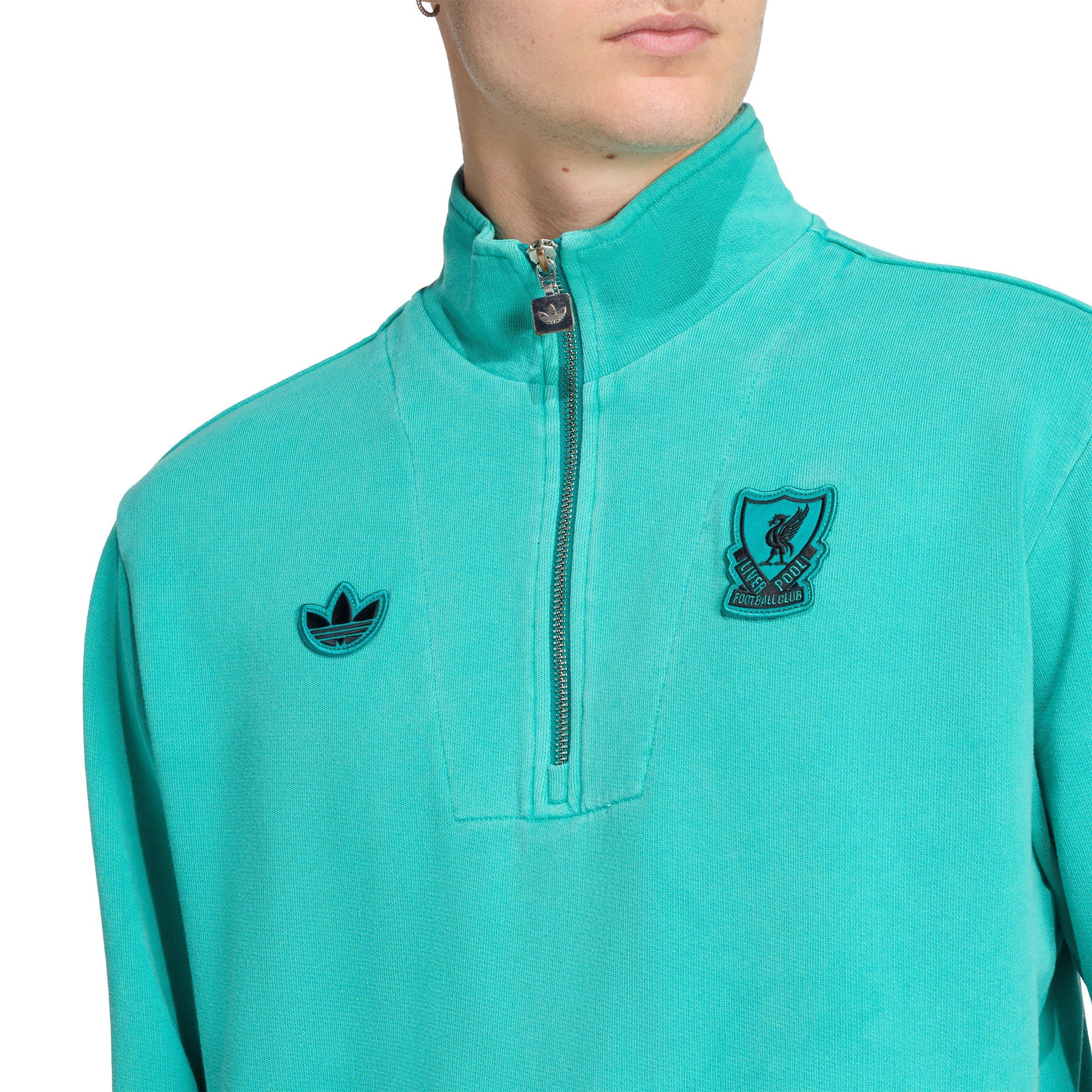 Green - adidas - Liverpool Half Zip Jacket Adults - 5