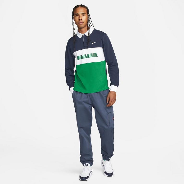 Obsidienne/Vert - Nike - Nigeria Long Sleeve Polo Top Mens - 6