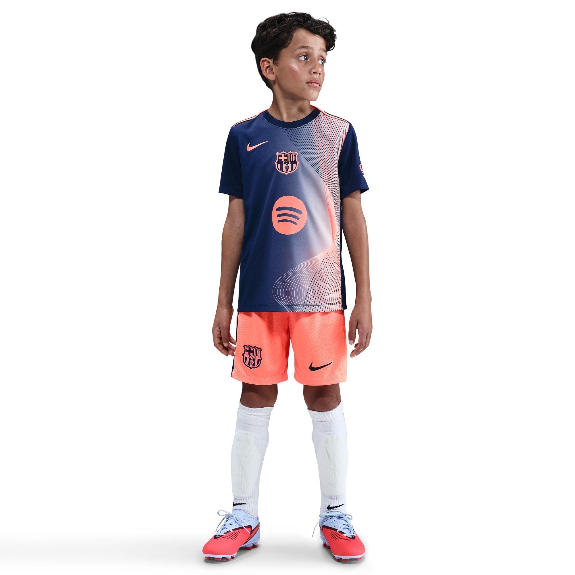 Bleu/Orange - Nike - Barcelona Third Pre Match Shirt 2025 2026 Juniors - 3