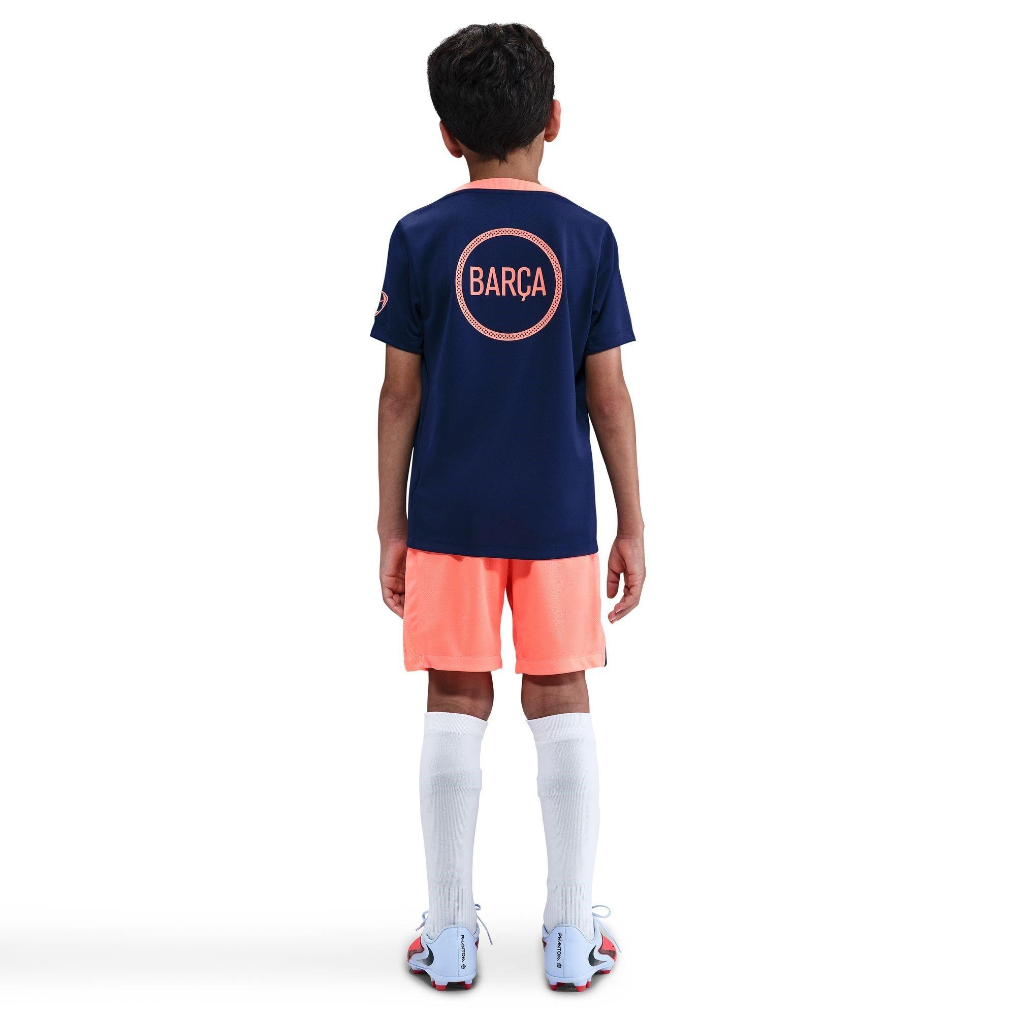 Bleu/Orange - Nike - Barcelona Third Pre Match Shirt 2025 2026 Juniors - 4