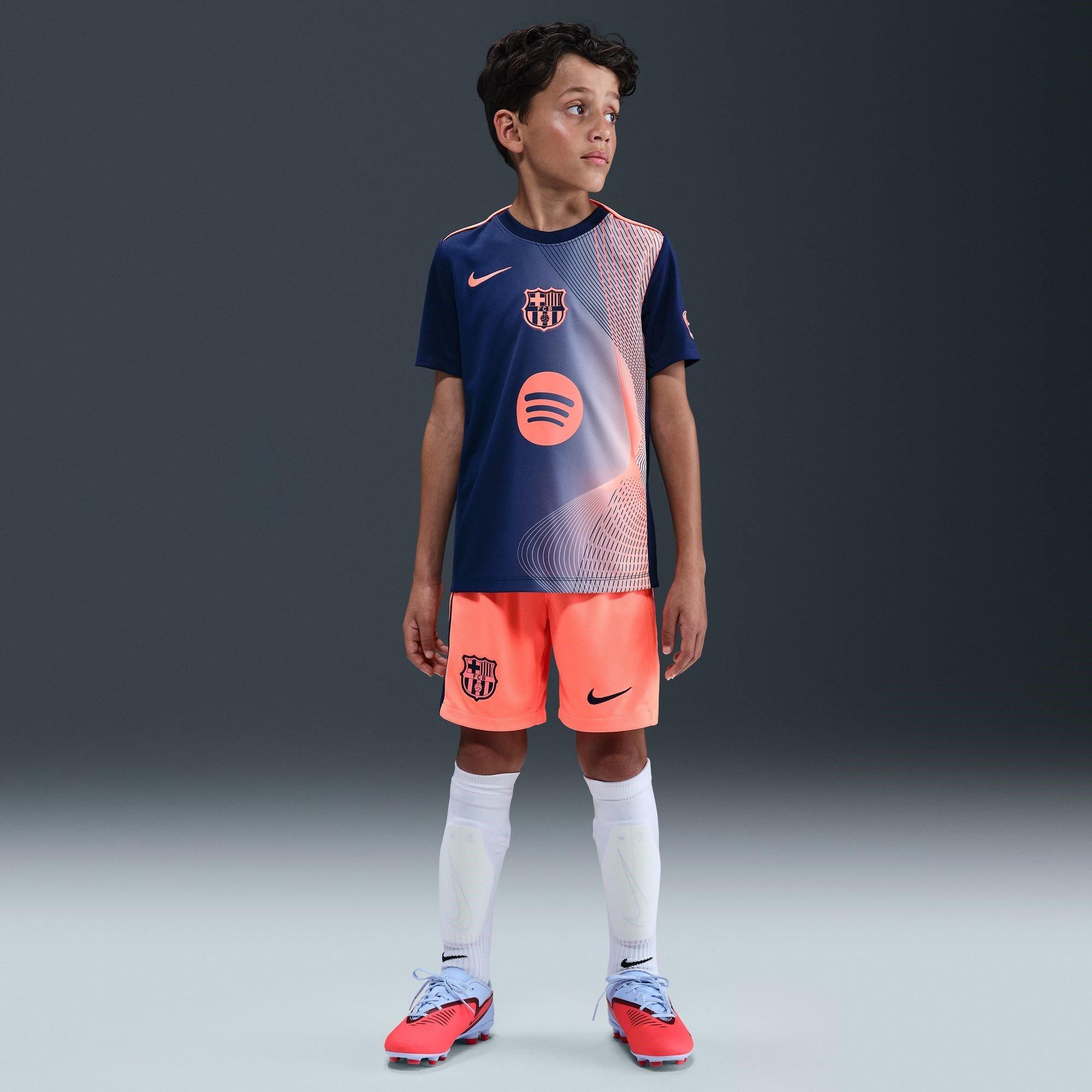 Bleu/Orange - Nike - Barcelona Third Pre Match Shirt 2025 2026 Juniors - 7