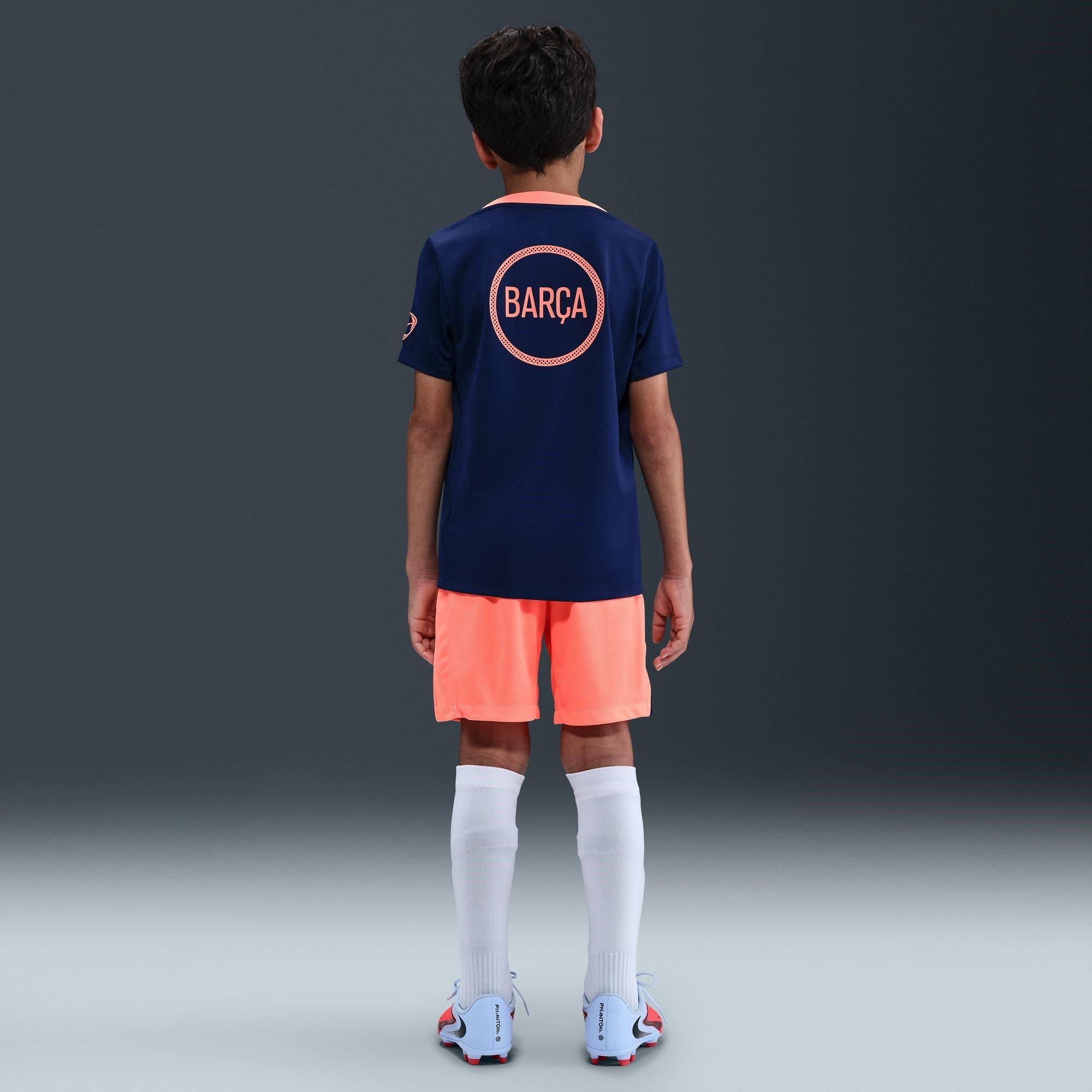 Bleu/Orange - Nike - Barcelona Third Pre Match Shirt 2025 2026 Juniors - 8
