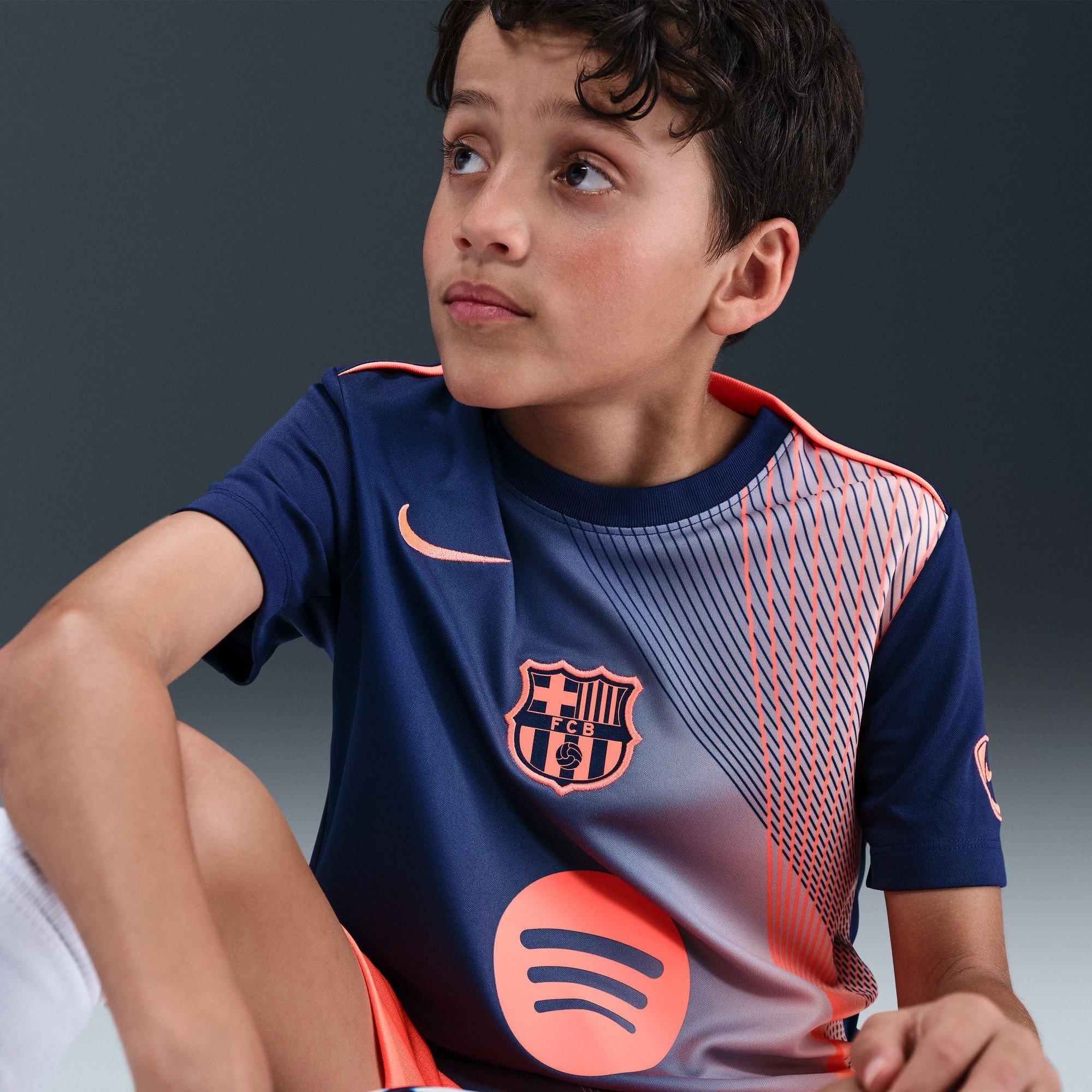 Bleu/Orange - Nike - Barcelona Third Pre Match Shirt 2025 2026 Juniors - 10