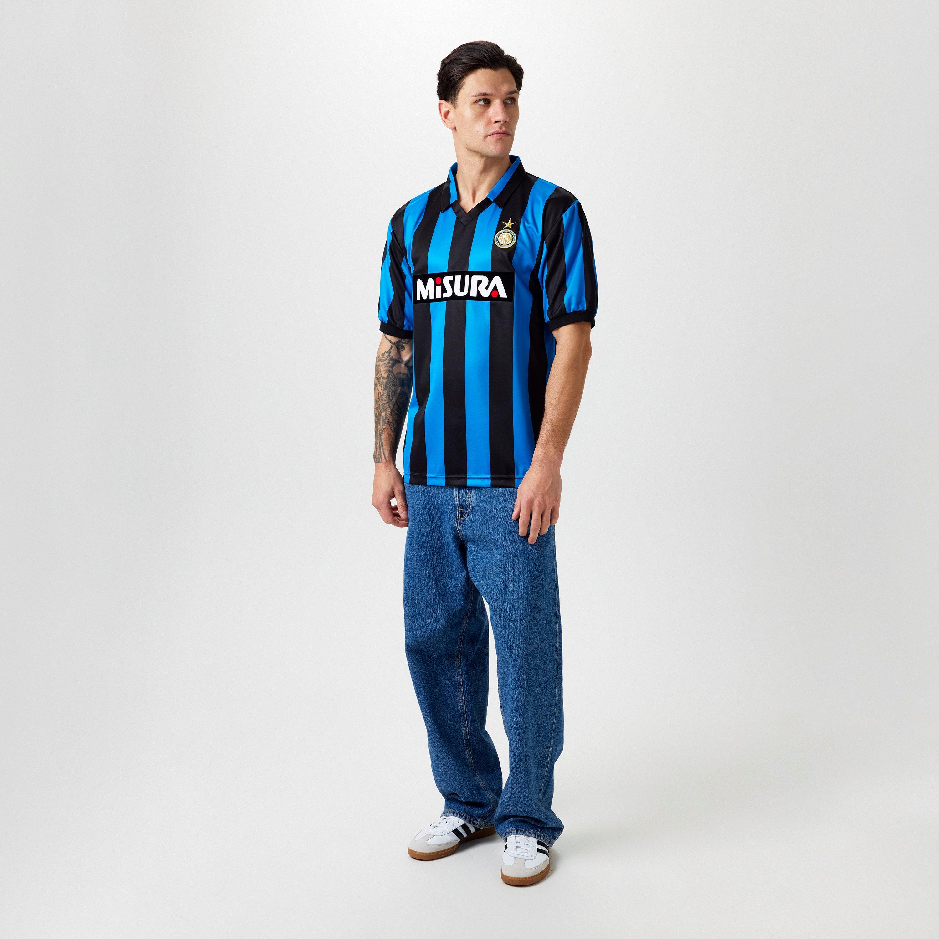 Blau/Schwarz - Score Draw - Inter Milan Retro Home Shirt 90 Adults - 6