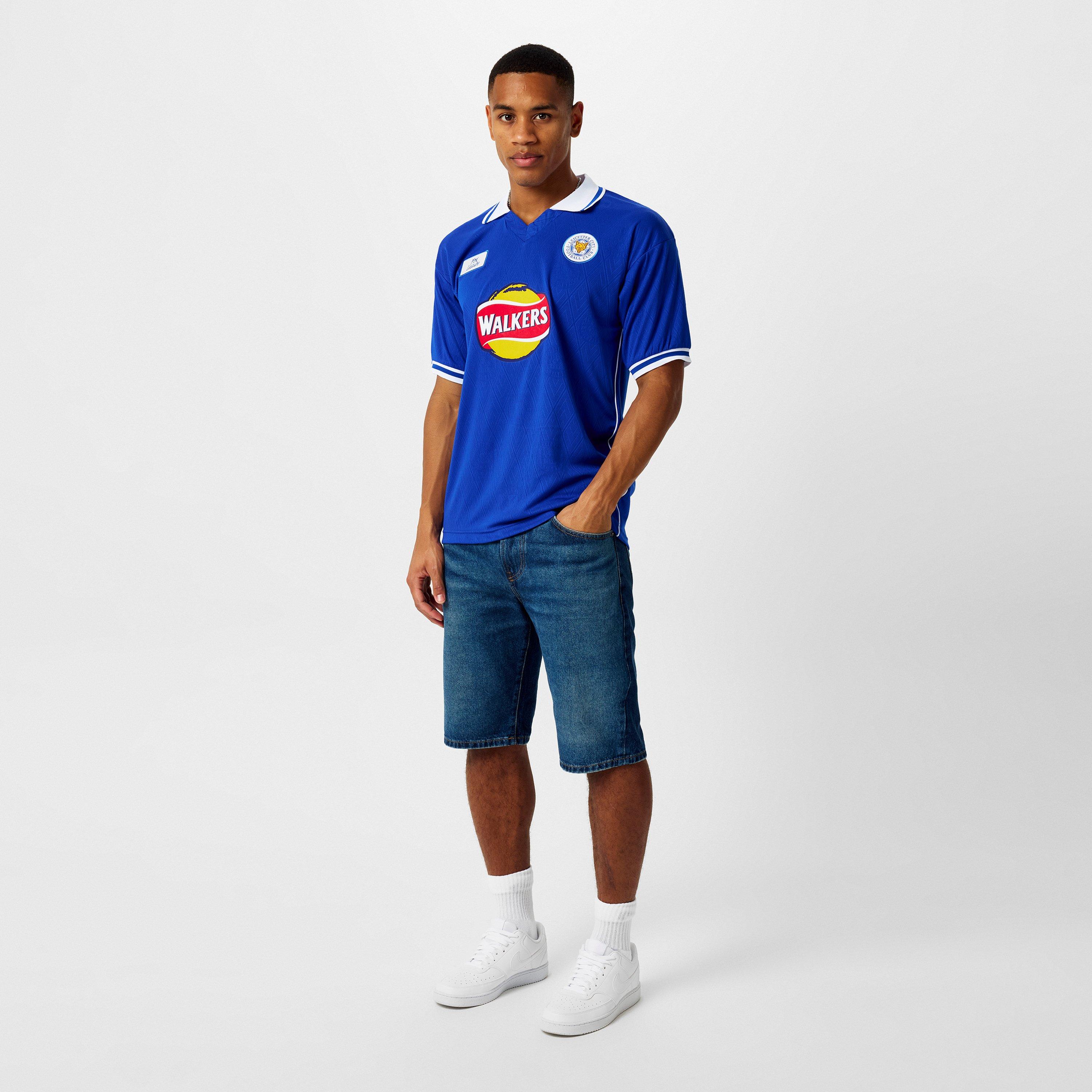 Blue - Score Draw - Leicester City Home Shirt 2000 Adults - 4