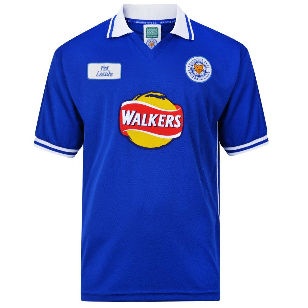 Blue - Score Draw - Leicester City Home Shirt 2000 Adults - 5