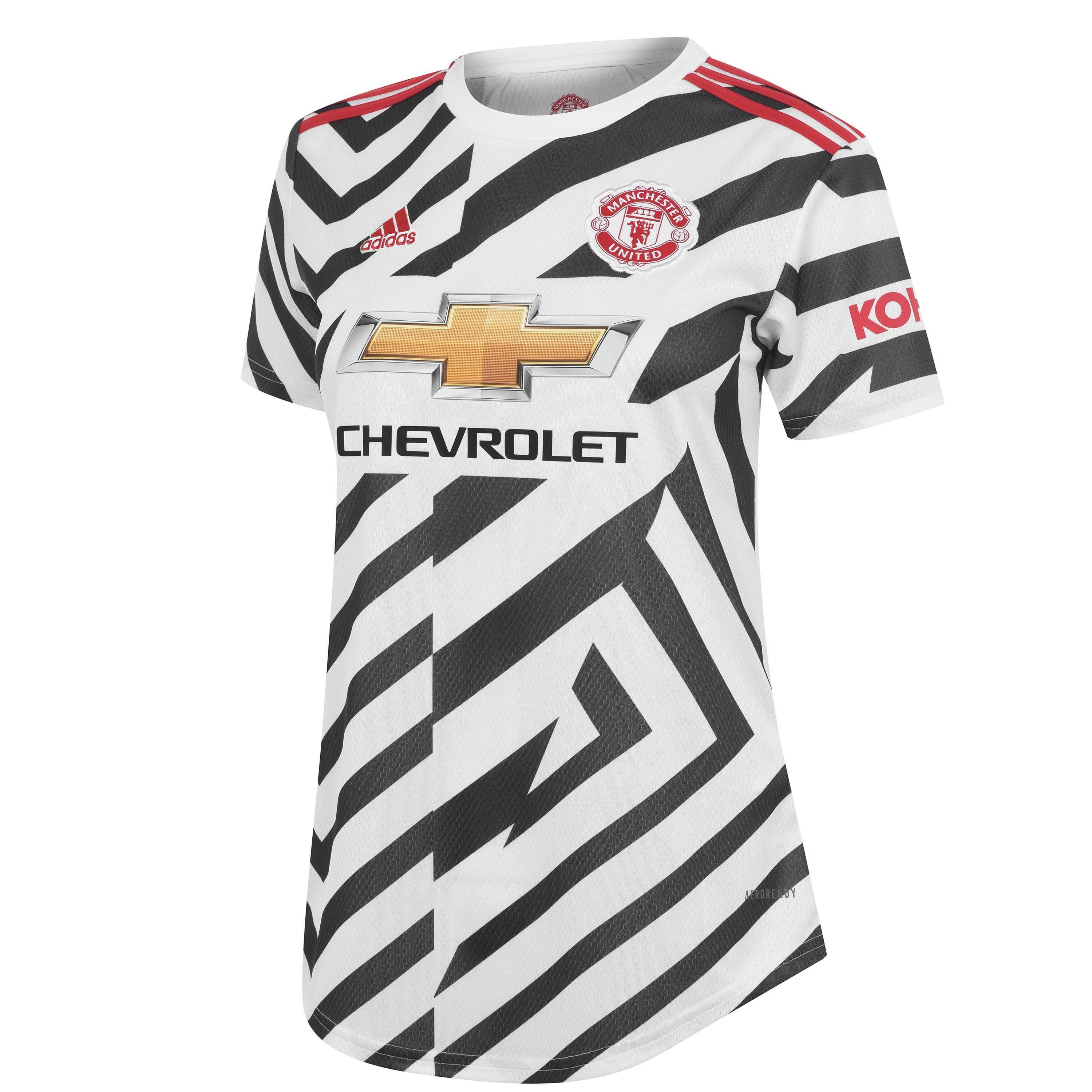 adidas Manchester United Third Shirt 2020 2021 Ladies Maillots de replique domestique Sports Direct