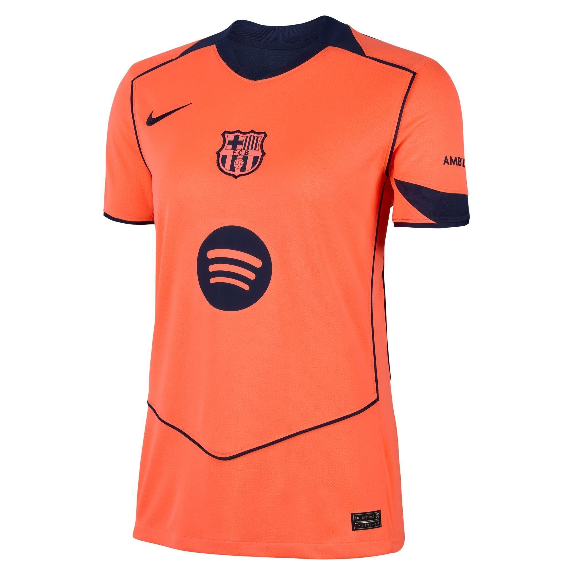 Nike Women's Barcelona Third Shirt 2025 2026 - Orange/Blue - 12 (M)