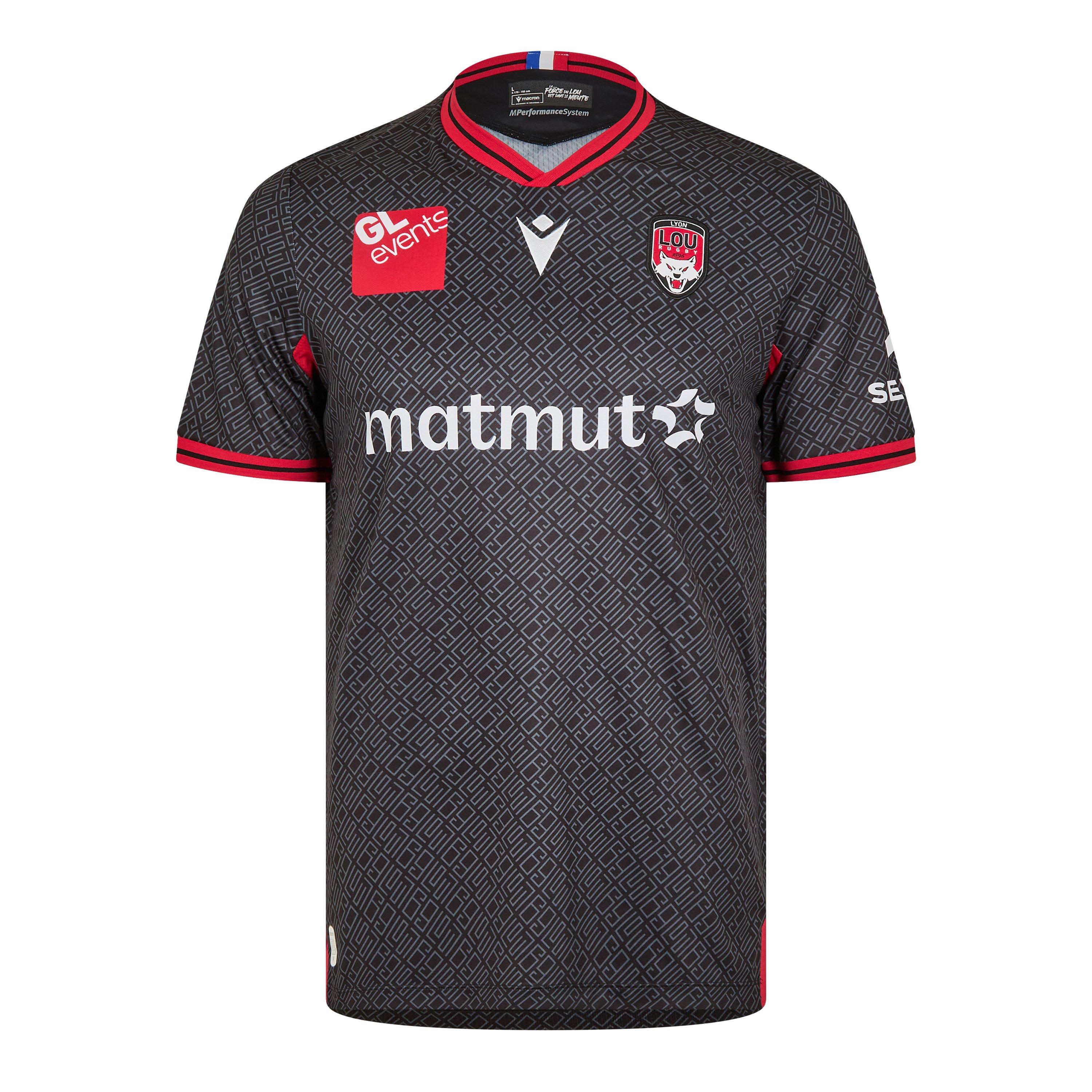 Schwarz - Macron - LOU Rugby Home Shirt 2024 2025 Adults - 1