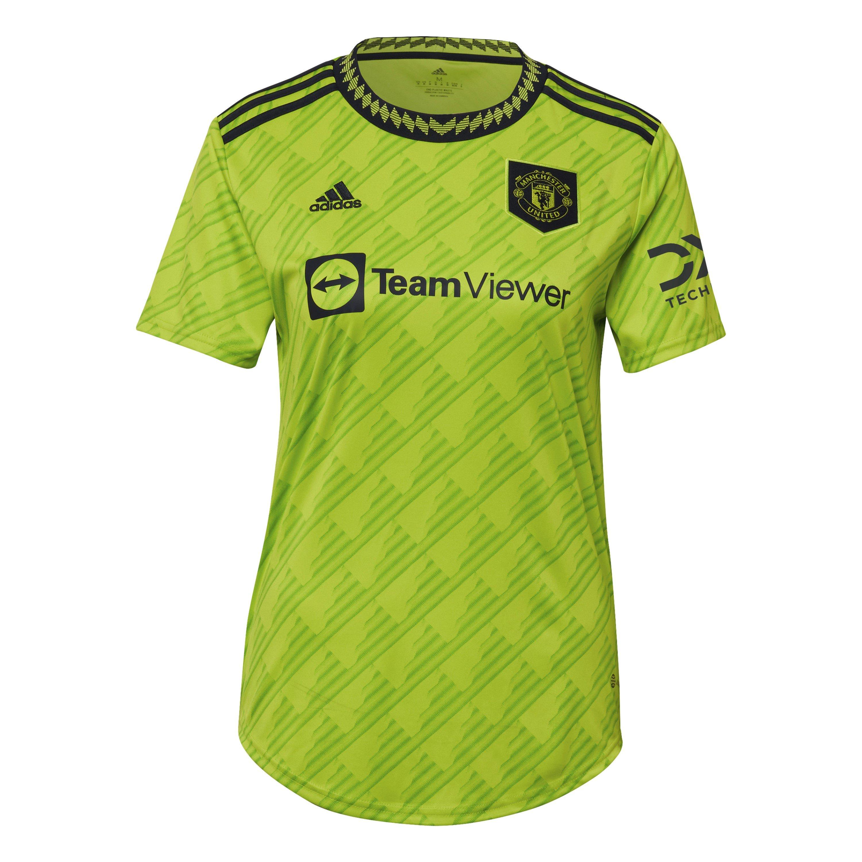 Adidas Women's Manchester United Third Shirt 22/23 - Solar Slime - 16 (XL)