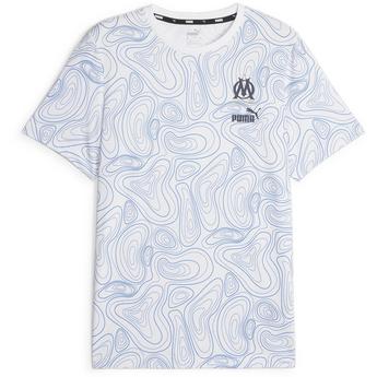 Puma Olympique De Marseille All Over Print T-Shirt 2023 2024 Adults