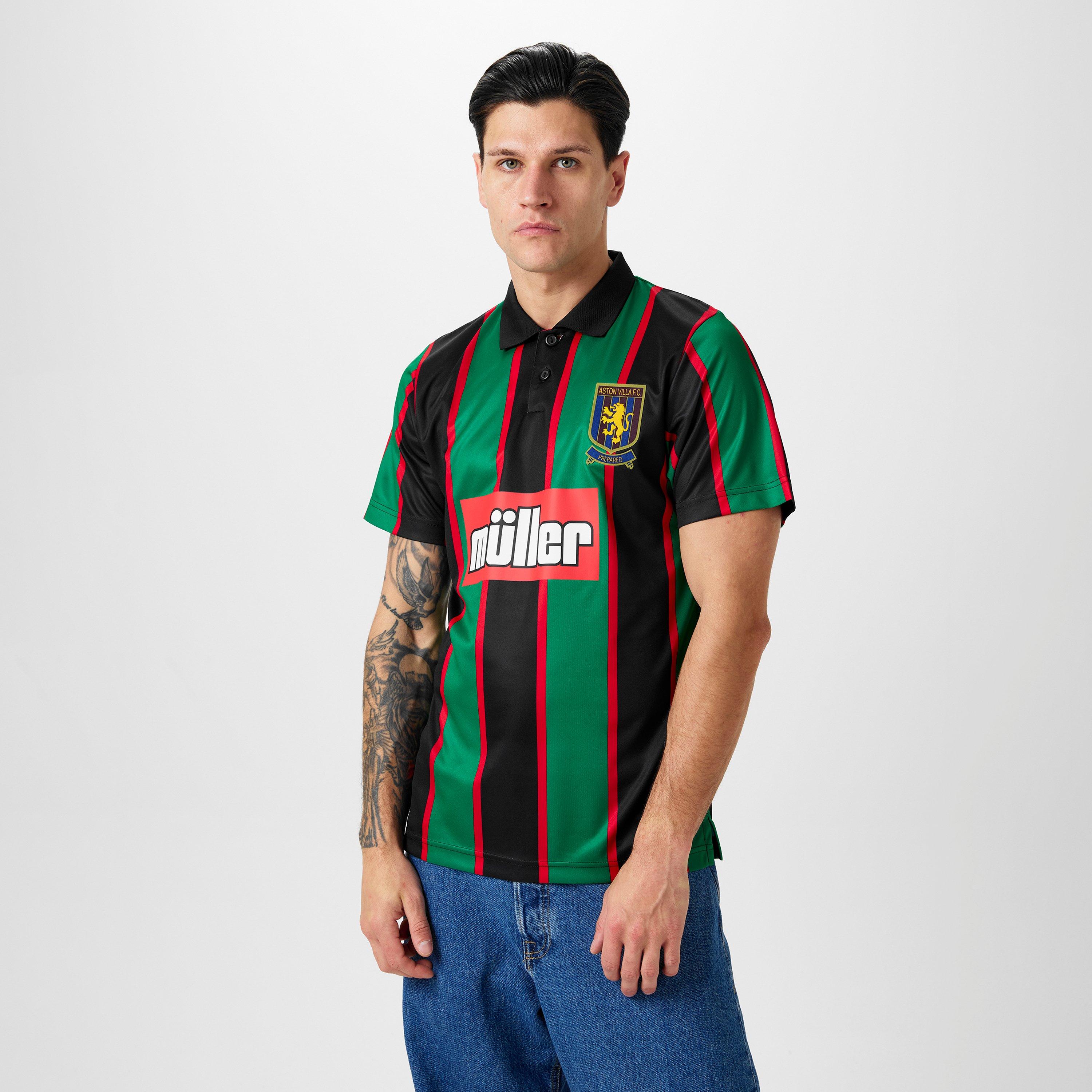 Green/Black - Score Draw - Aston Villa Retro Away Shirt '94 Adults - 3