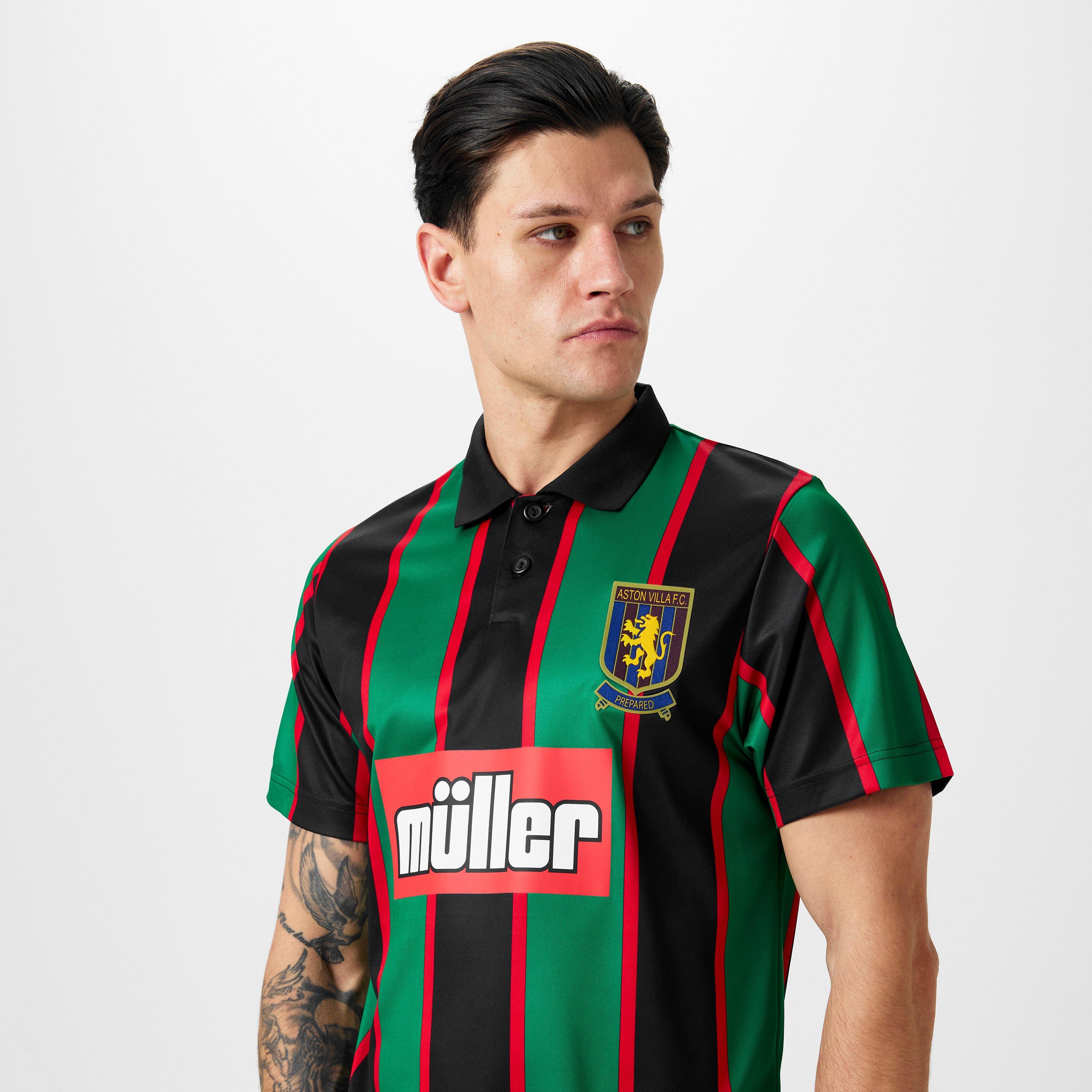 Green/Black - Score Draw - Aston Villa Retro Away Shirt '94 Adults - 5