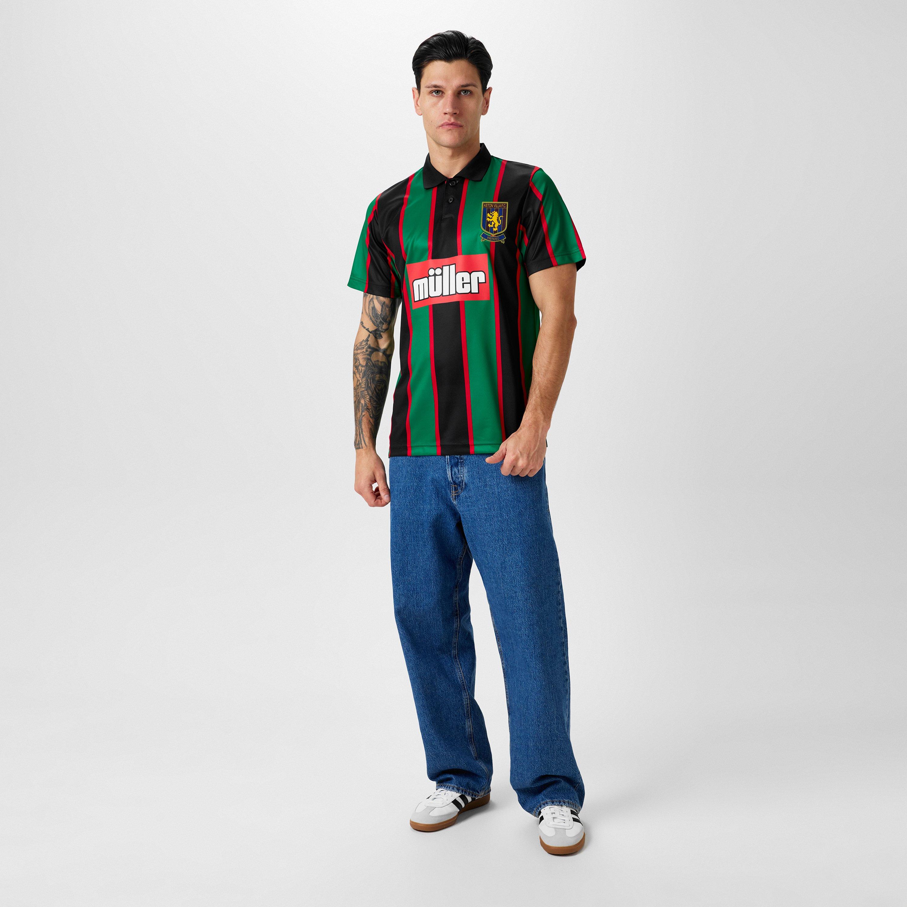 Green/Black - Score Draw - Aston Villa Retro Away Shirt '94 Adults - 6