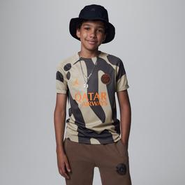 nike speckles Paris Saint-Germain Academy Pro Third Big Kids' Jordan Dri-FIT Soccer Pre-Match Short-Sleeve Top