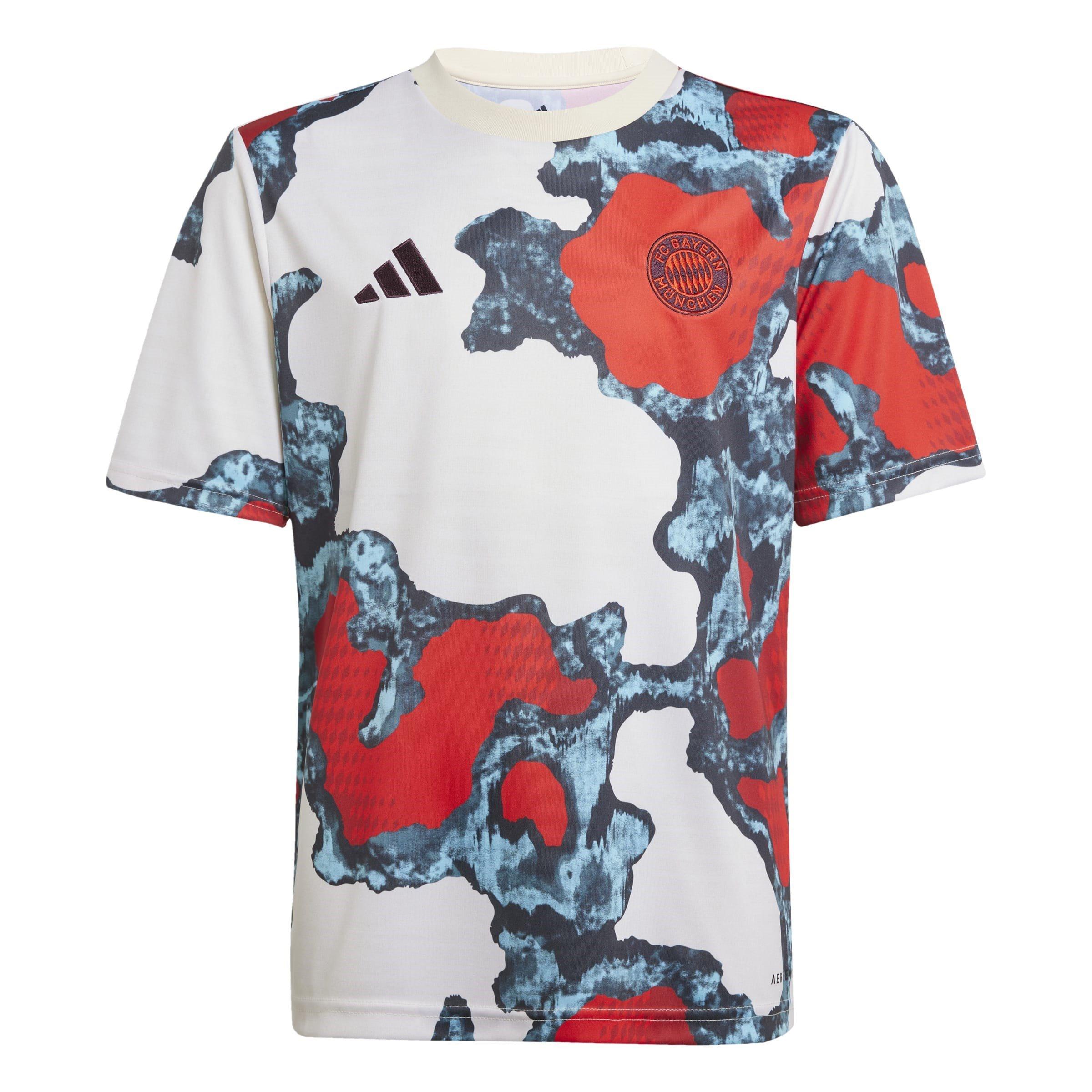 Adidas Boys Bayern Munich Prematch Shirt 2024 2025 Juniors - Red/Aqua - 7-8 Years