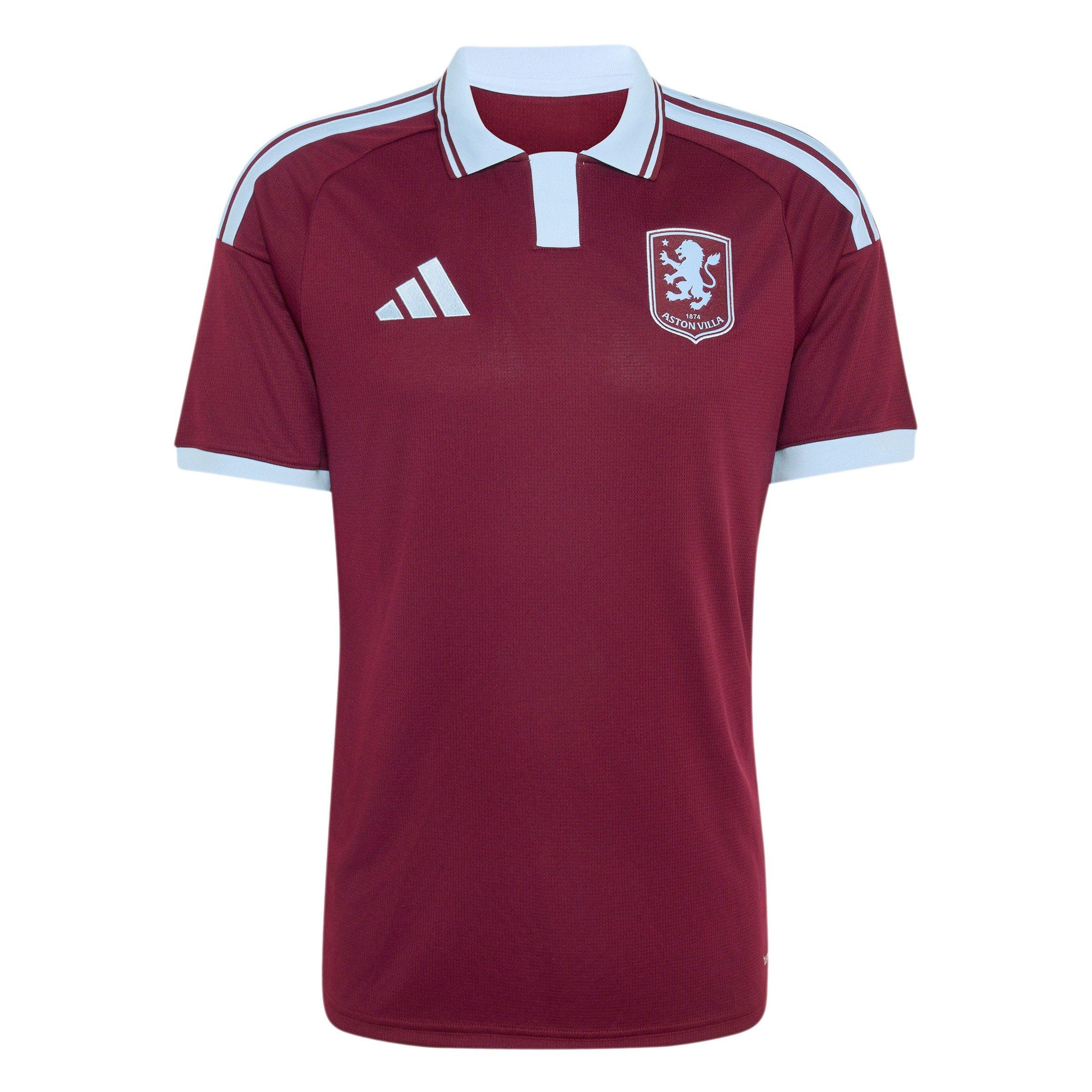 Maroon/Glo Blue - adidas - Men's Aston Villa Home Football Shirt - 1