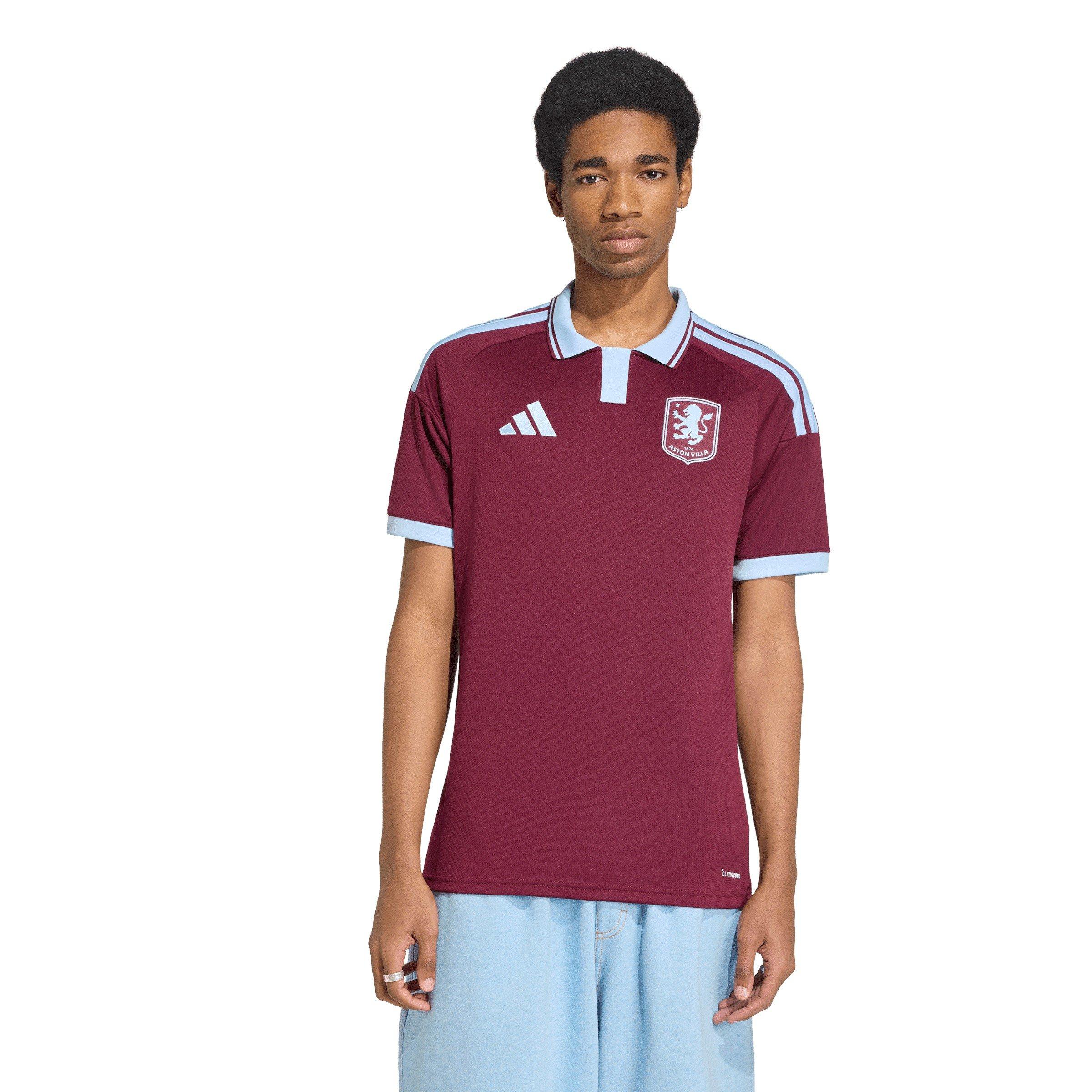 Maroon/Glo Blue - adidas - Men's Aston Villa Home Football Shirt - 3
