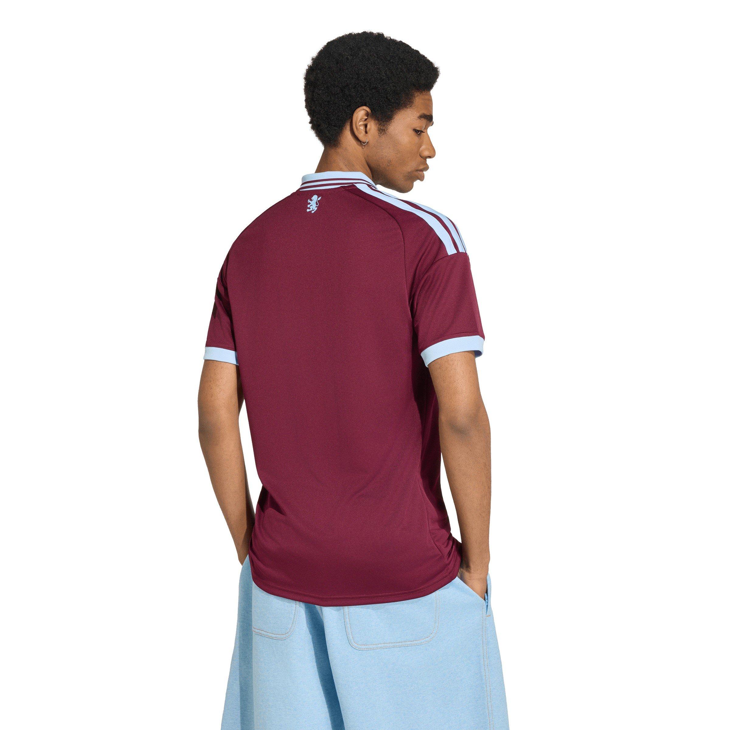 Maroon/Glo Blue - adidas - Men's Aston Villa Home Football Shirt - 4