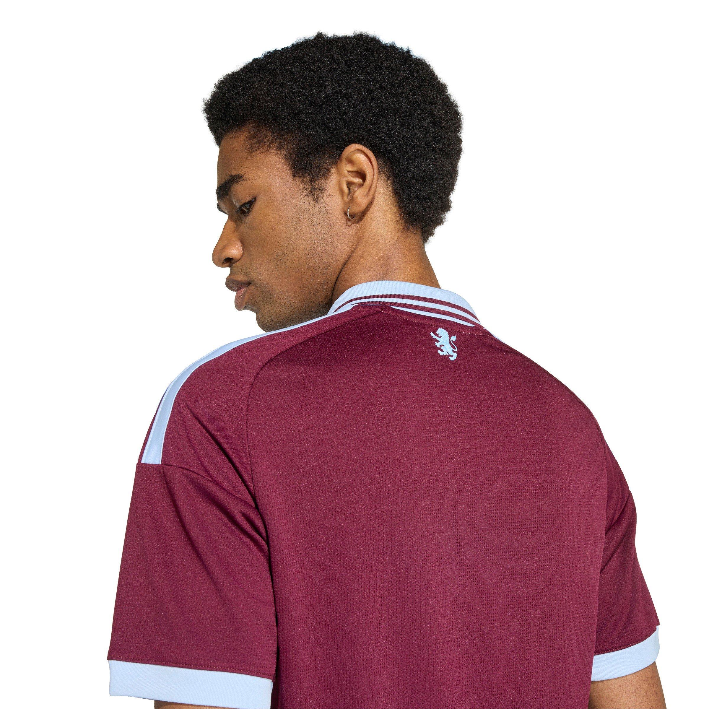Maroon/Glo Blue - adidas - Men's Aston Villa Home Football Shirt - 5
