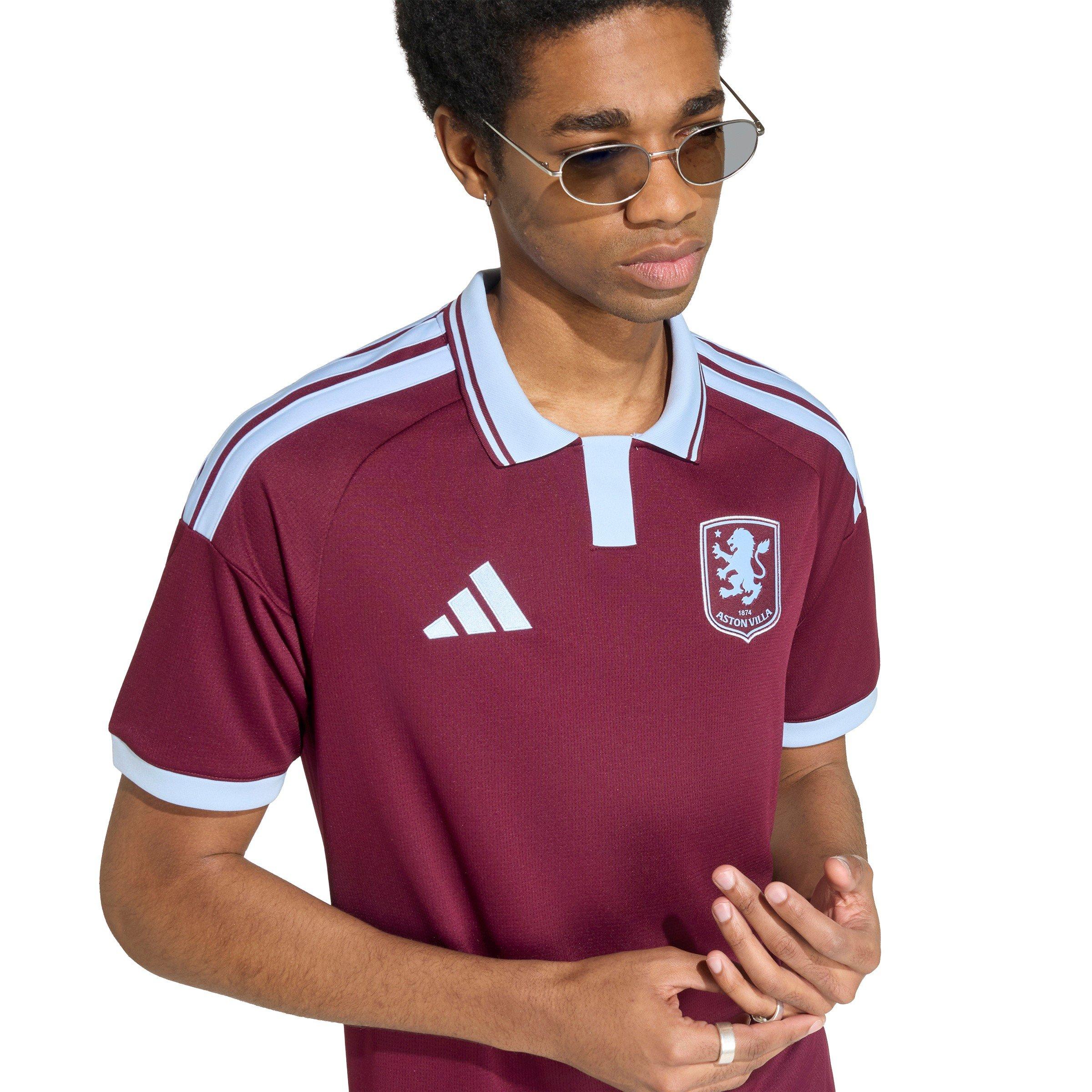 Maroon/Glo Blue - adidas - Men's Aston Villa Home Football Shirt - 6