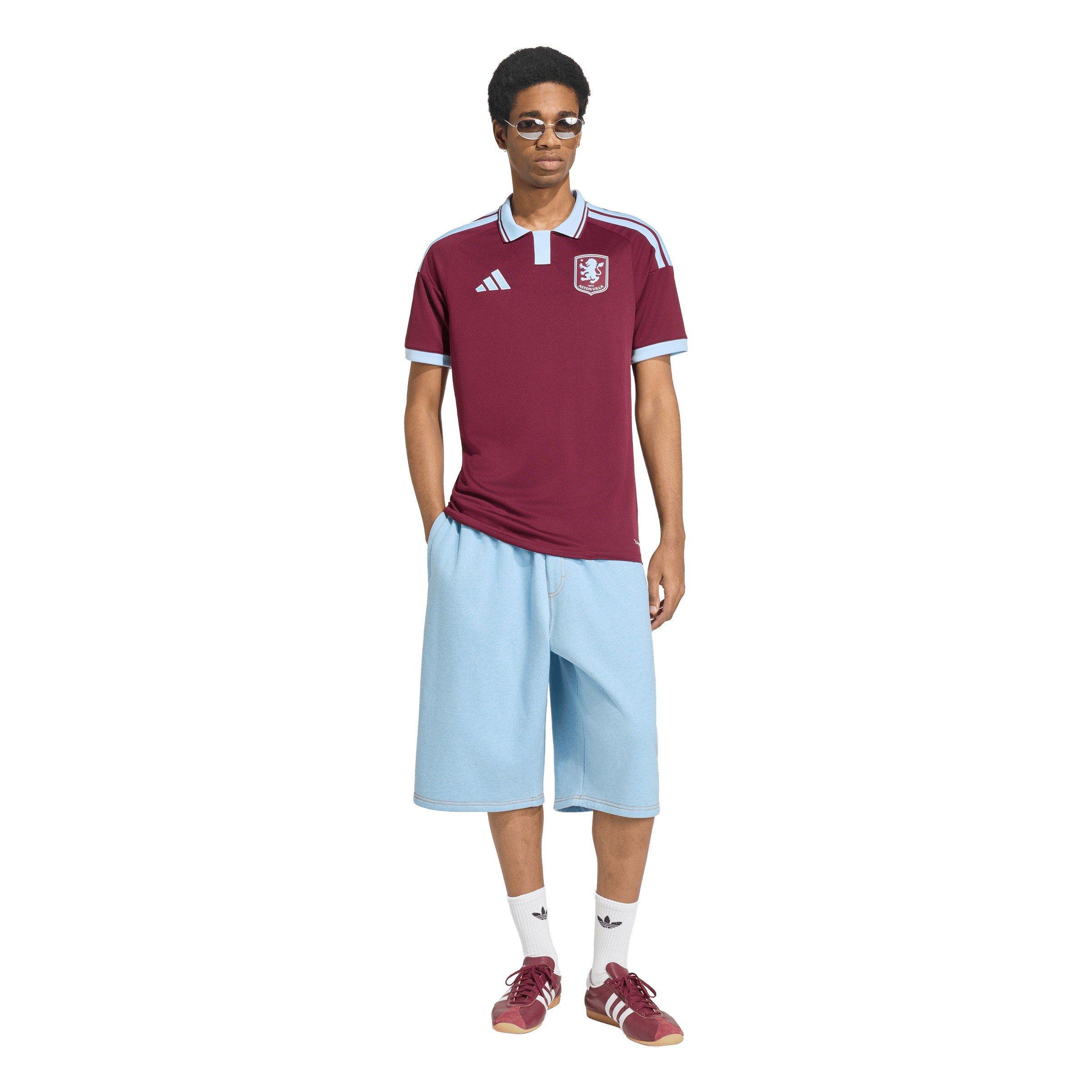 Maroon/Glo Blue - adidas - Men's Aston Villa Home Football Shirt - 7