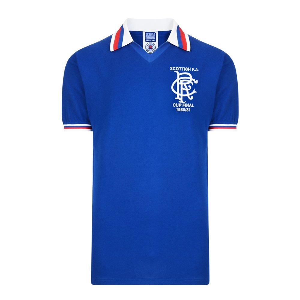 Blauw - Score Draw - Rangers FC Retro Home Shirt 1981 Adults - 7