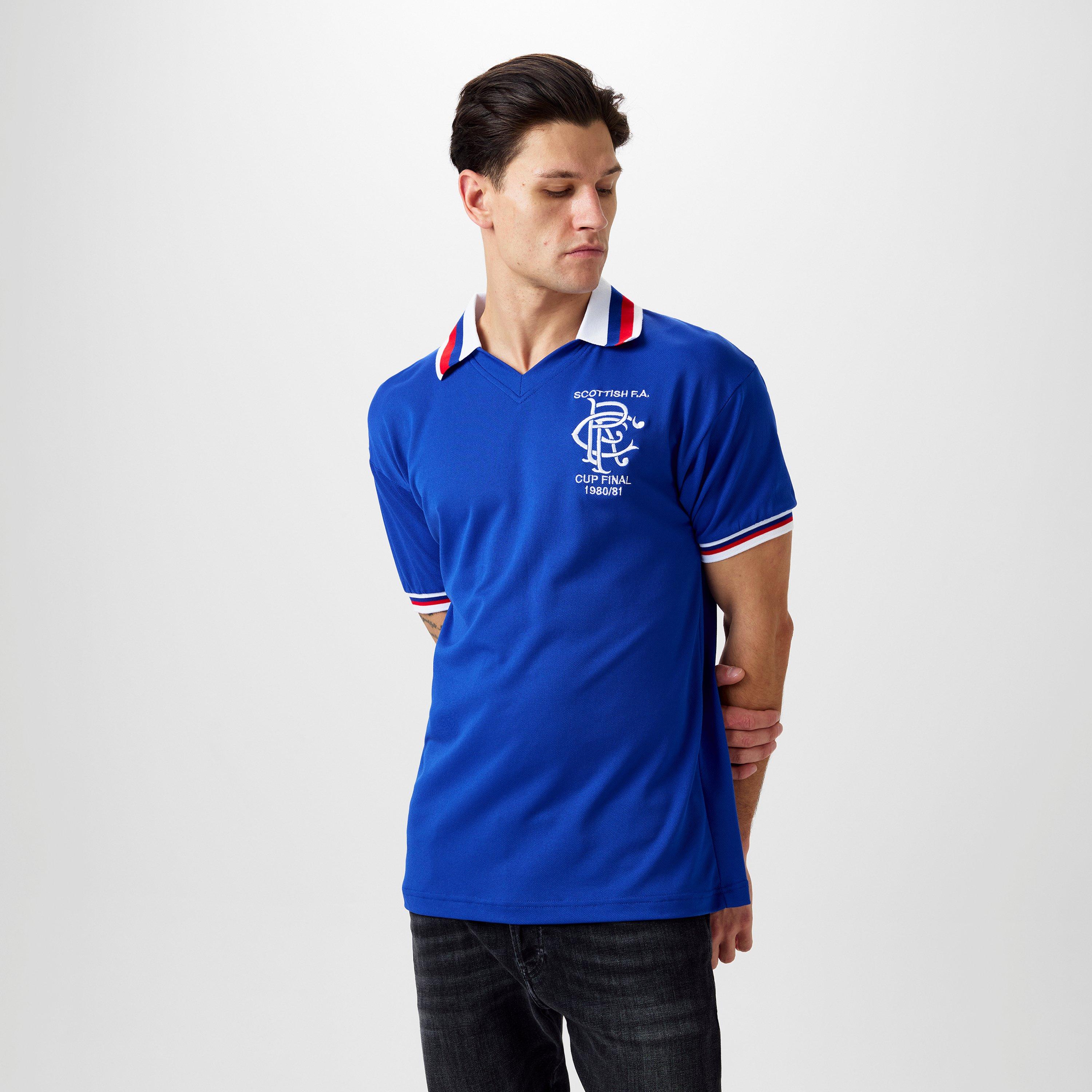 Blauw - Score Draw - Rangers FC Retro Home Shirt 1981 Adults - 3