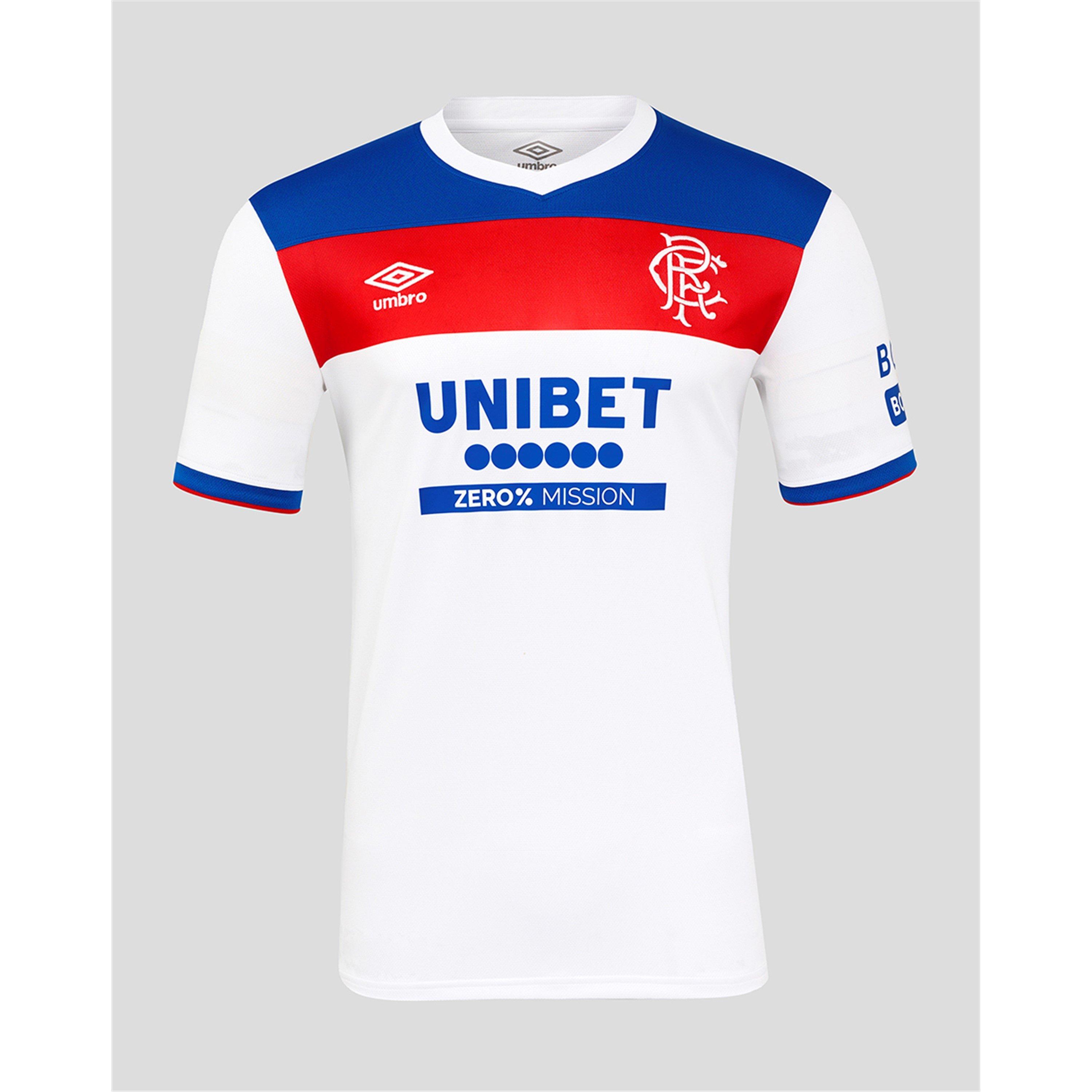 Umbro Men's Rangers Away Shirt 2025 2026 Adults - White/Blue - S