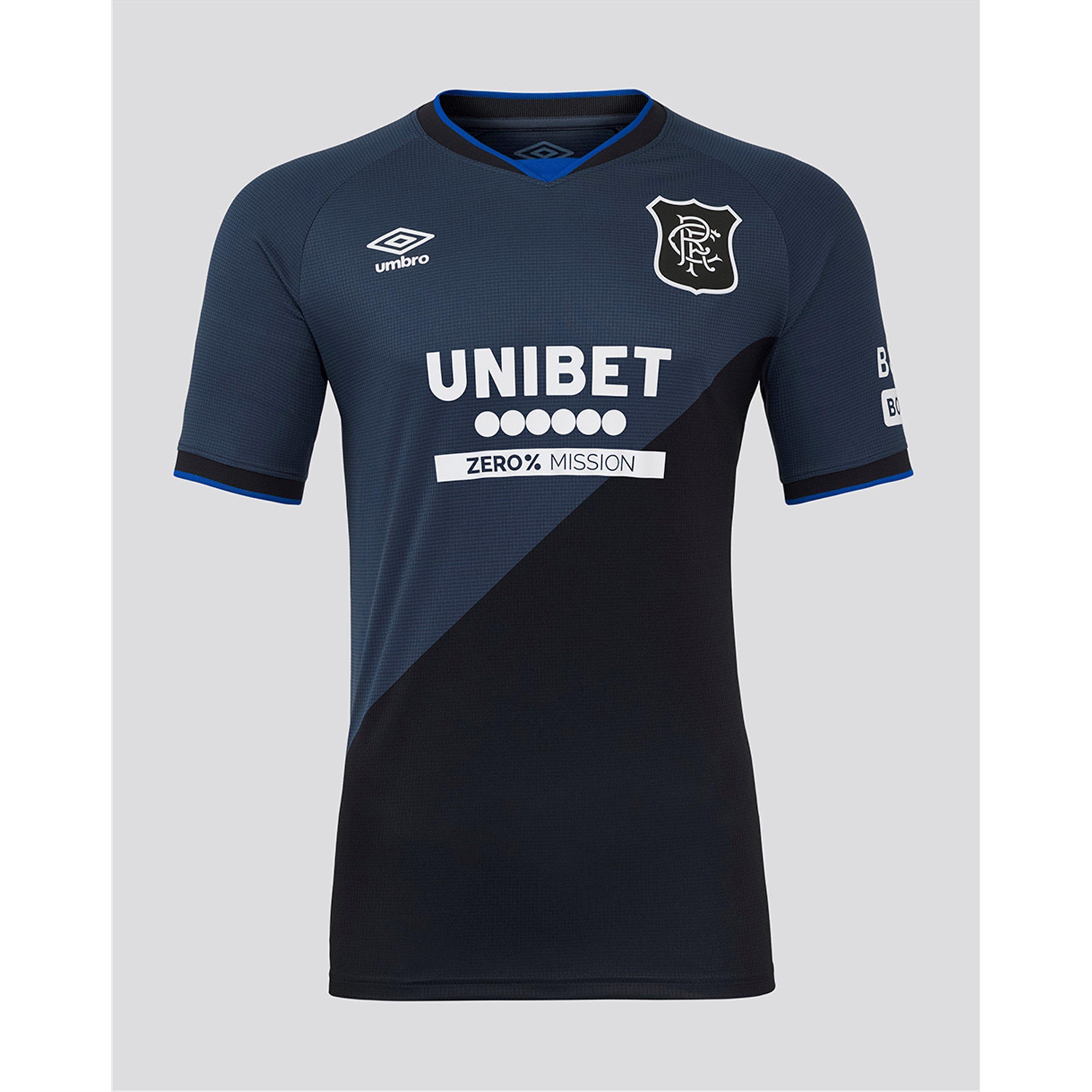 Umbro Men's Rangers Authentic Third Shirt 2025 2026 Adults - Black/Grey - S