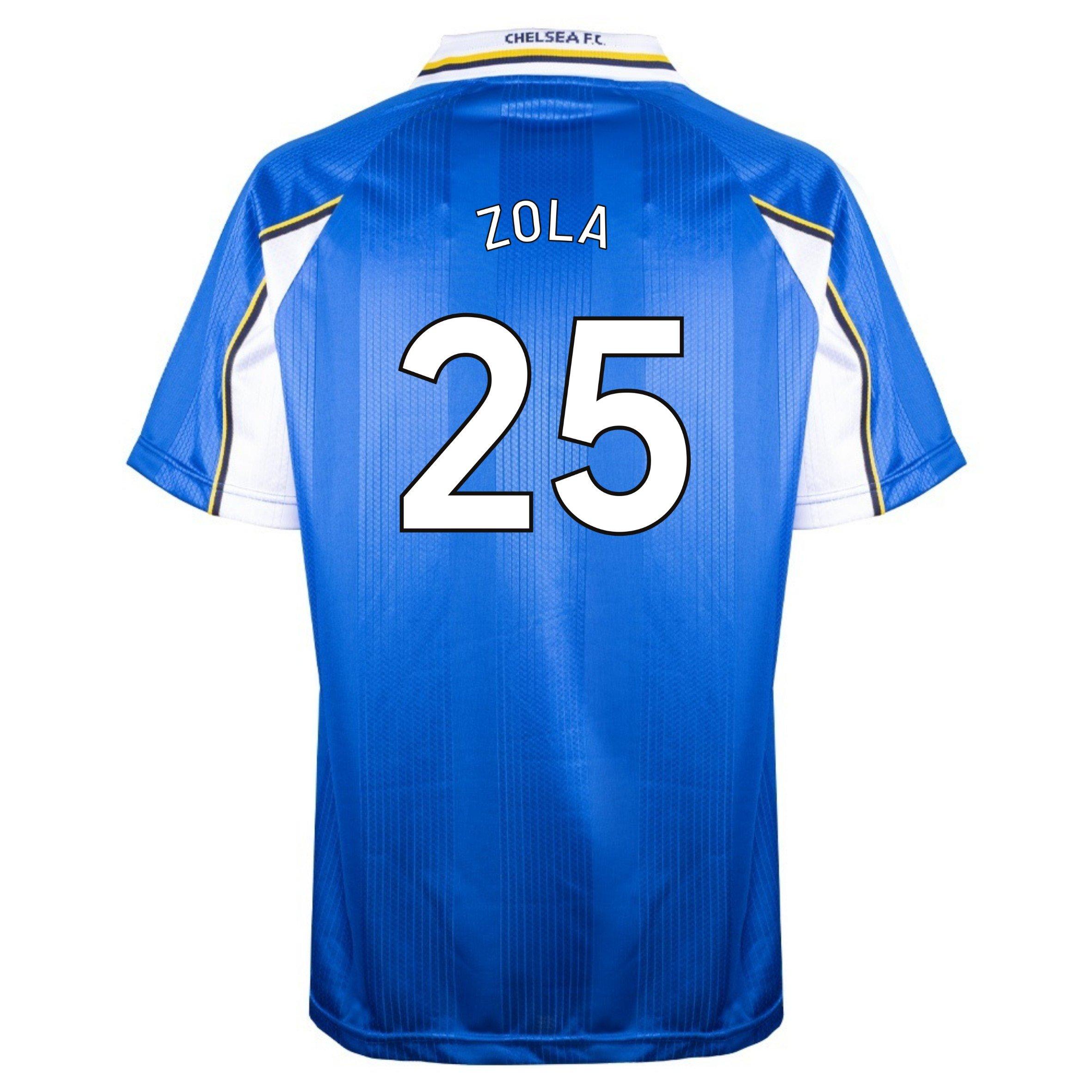 Zola 25 - Score Draw - SD Zola Chelsea Retro Home Shirt 1998 Adults - 1