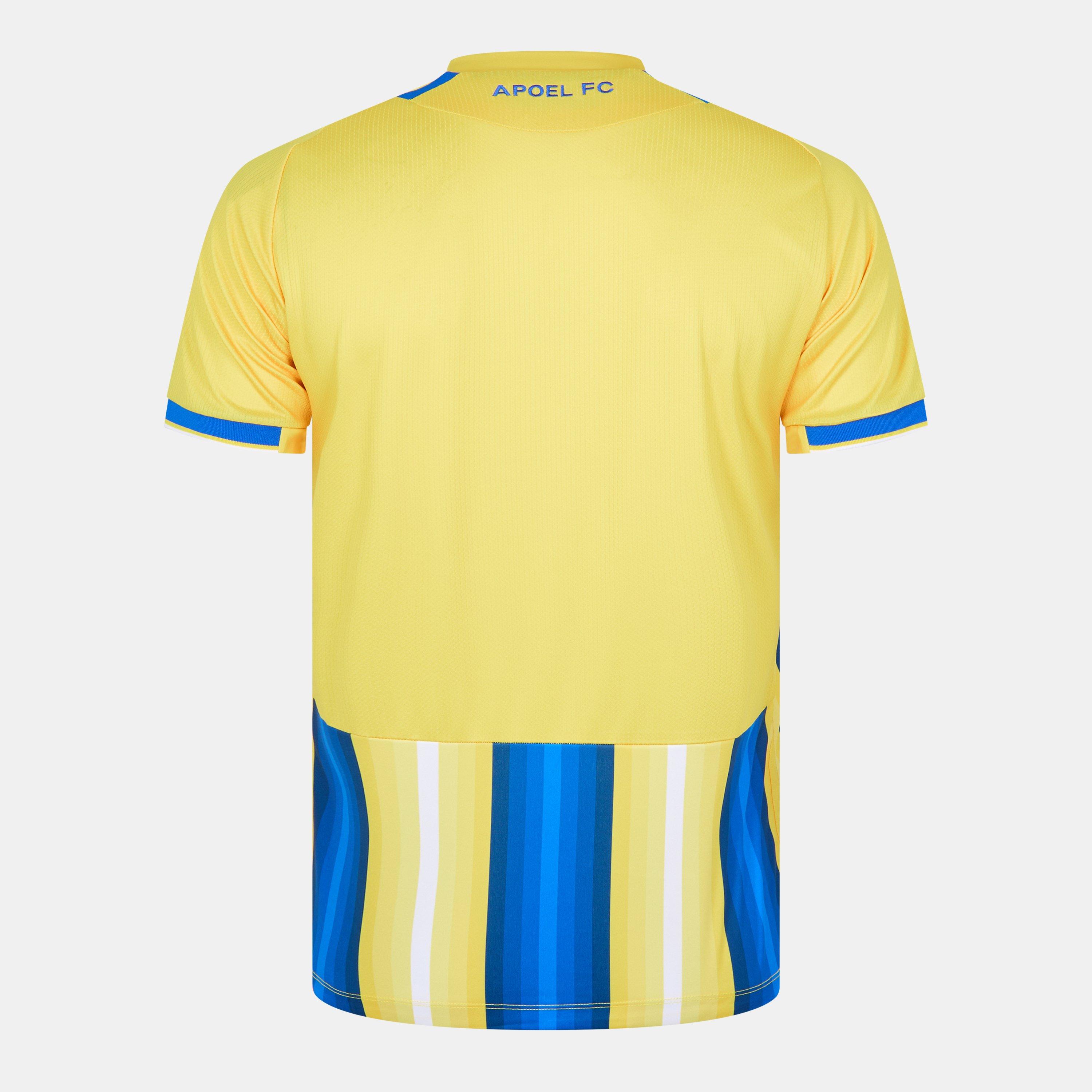 Yellow/Blue - Macron - Apoel Home Shirt 2023 2024 Adults - 2