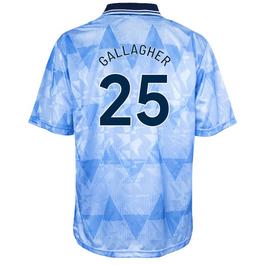 Score Draw Gallagher 25 Manchester City Home Shirt 1989 Adults