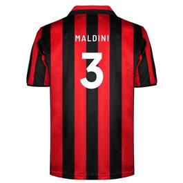 Score Draw Maldini AC Milan Retro Home Shirt 1996 Maldini Adults