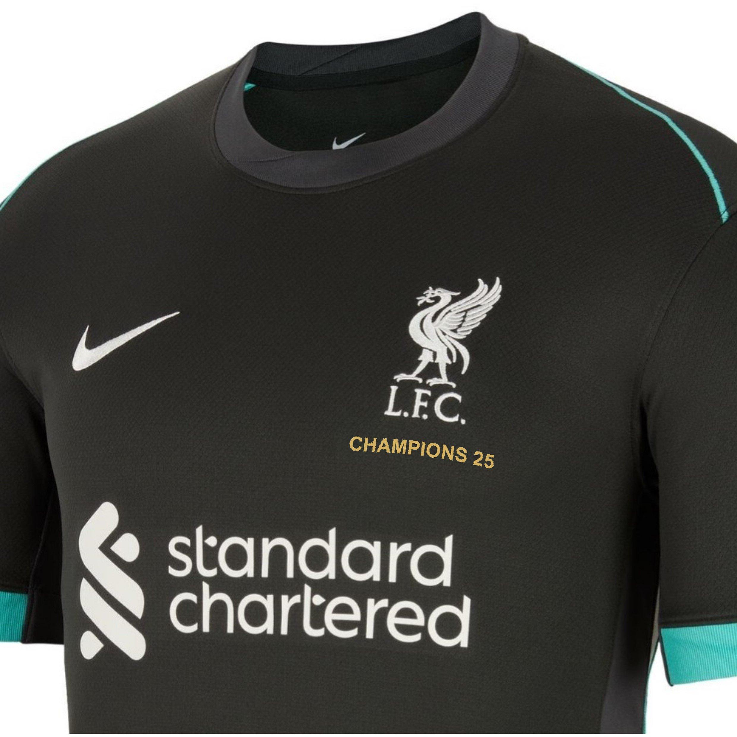 Crna - Nike - Liverpool Embroidered Away Shirt 2024 2025 Adults