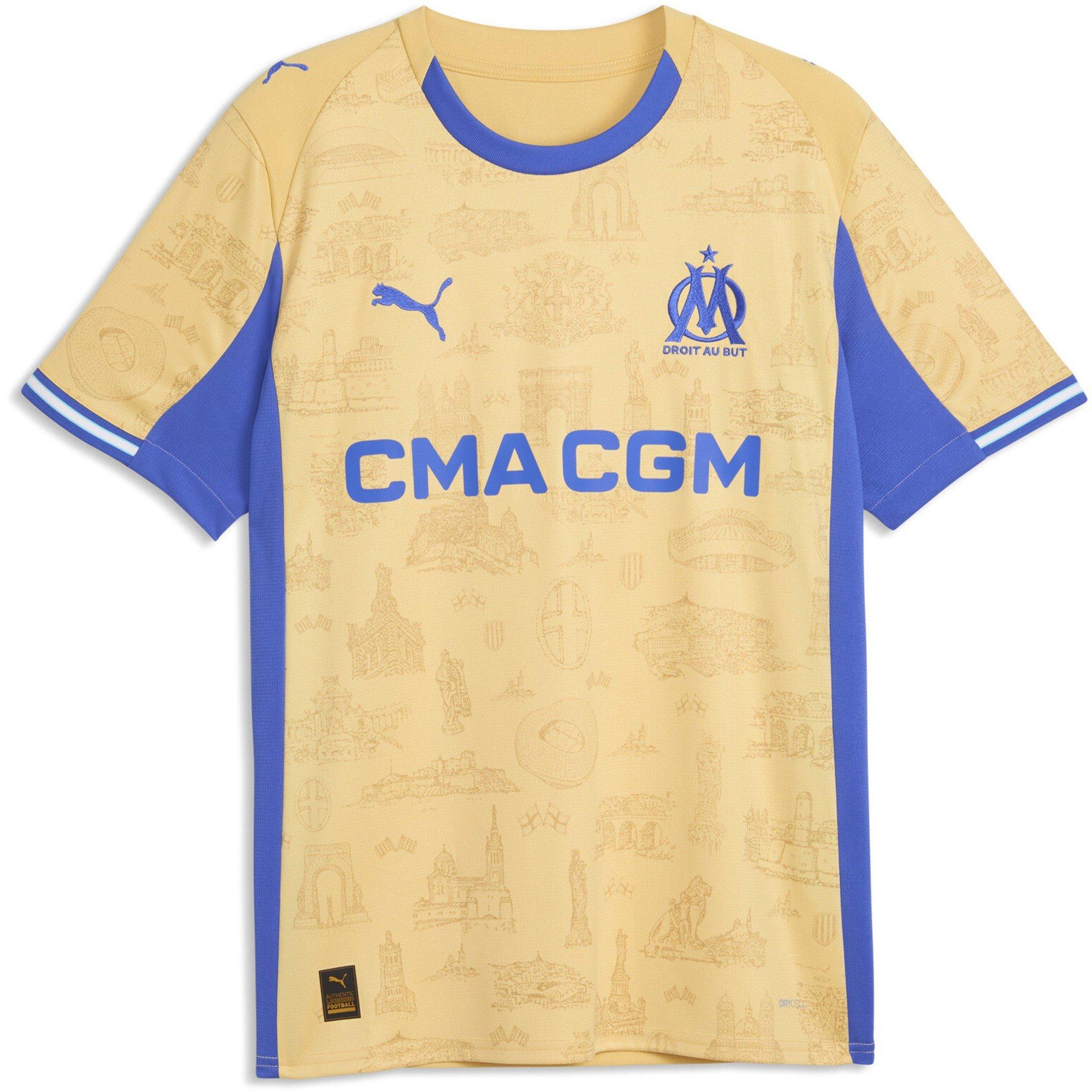 Puma Men's Olympique Marseille Fourth Shirt 25/26 - Gold/Royal Blue - L
