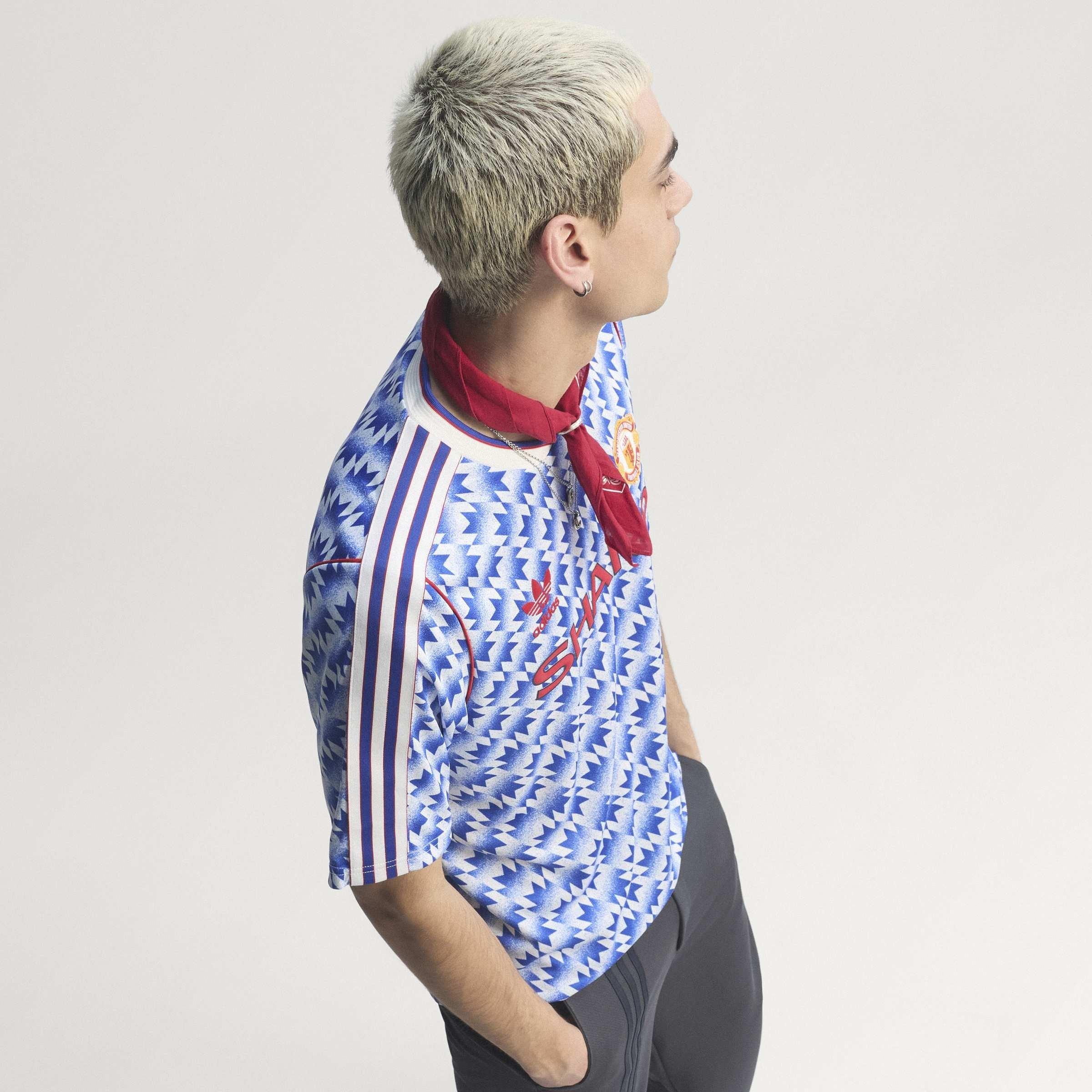 Plavo/Bijelo - adidas - Mens Manchester United x adidas Bringback 90/92 Away Kit - 12