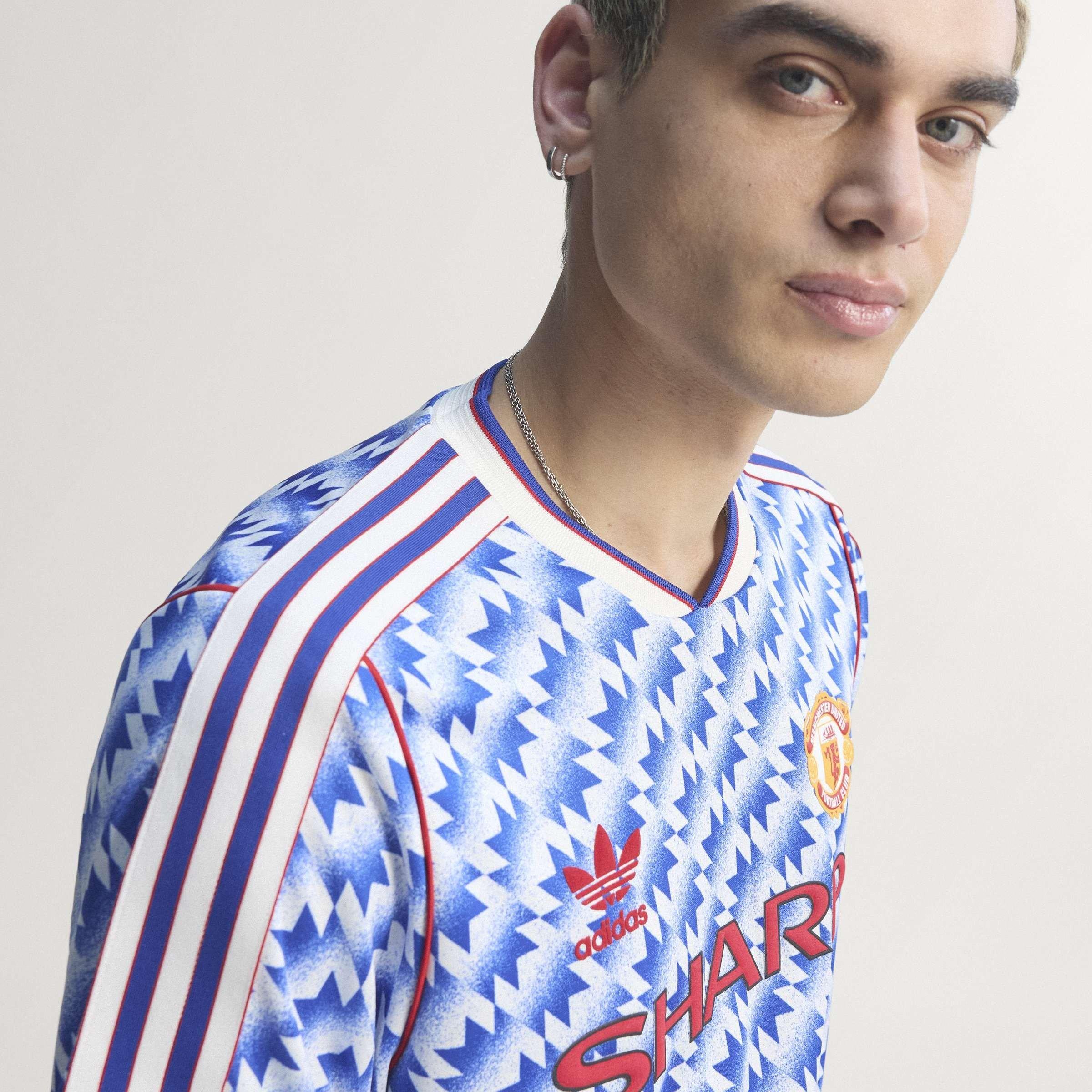 Plavo/Bijelo - adidas - Mens Manchester United x adidas Bringback 90/92 Away Kit - 13